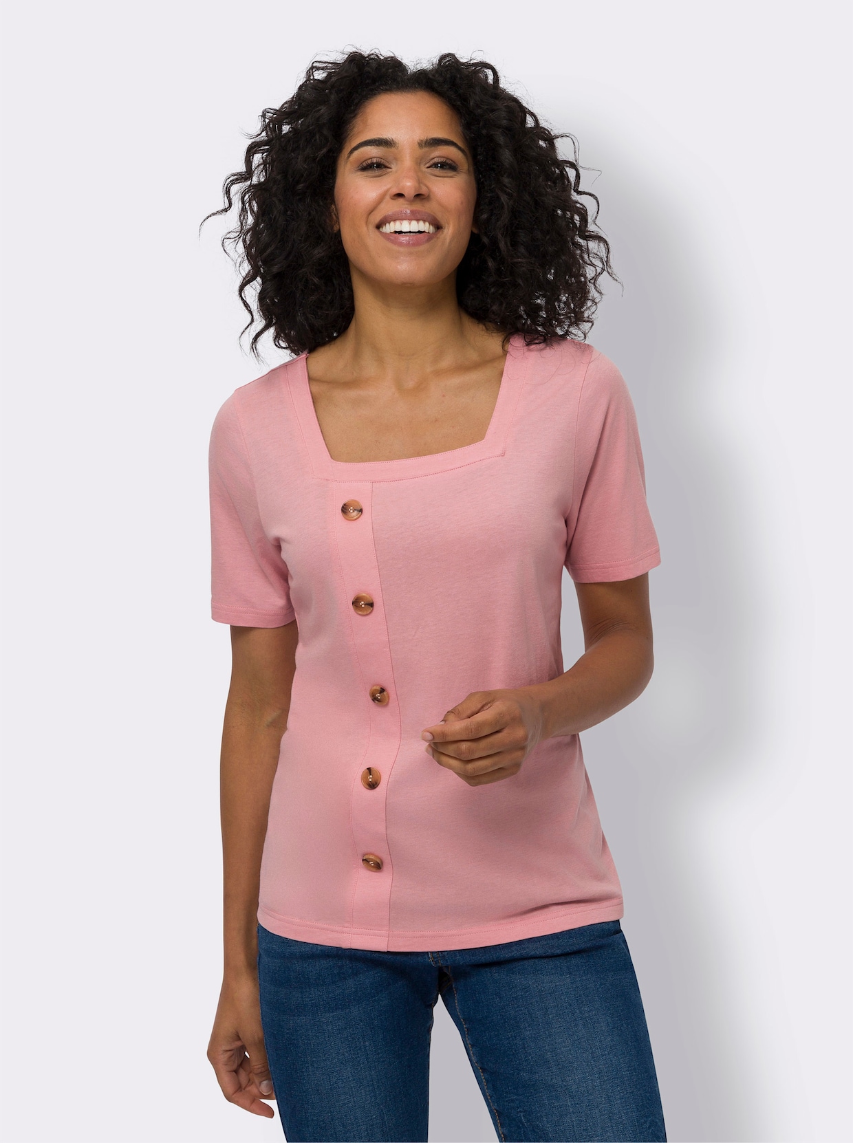 Shirt met korte mouwen - rozenkwarts