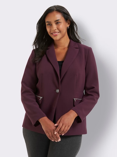 Blazer mit Zier-Reißverschlüssen - burgund