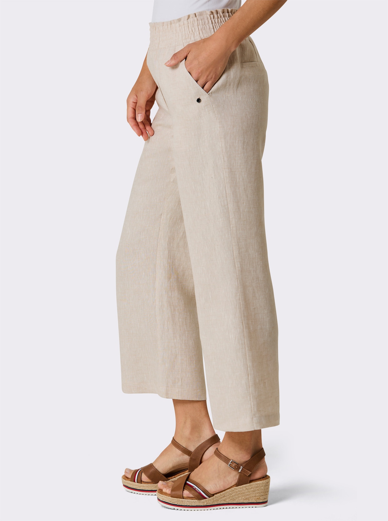 CREATION L PREMIUM Leinenhose - sand-meliert