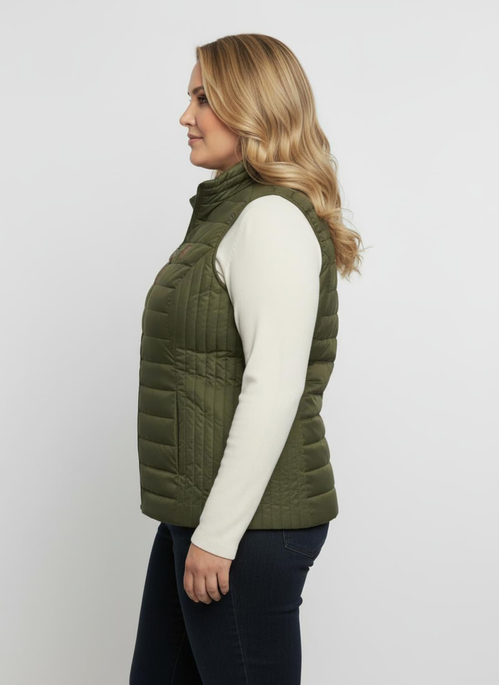 Steppweste mit leichter Wattierung - oliv