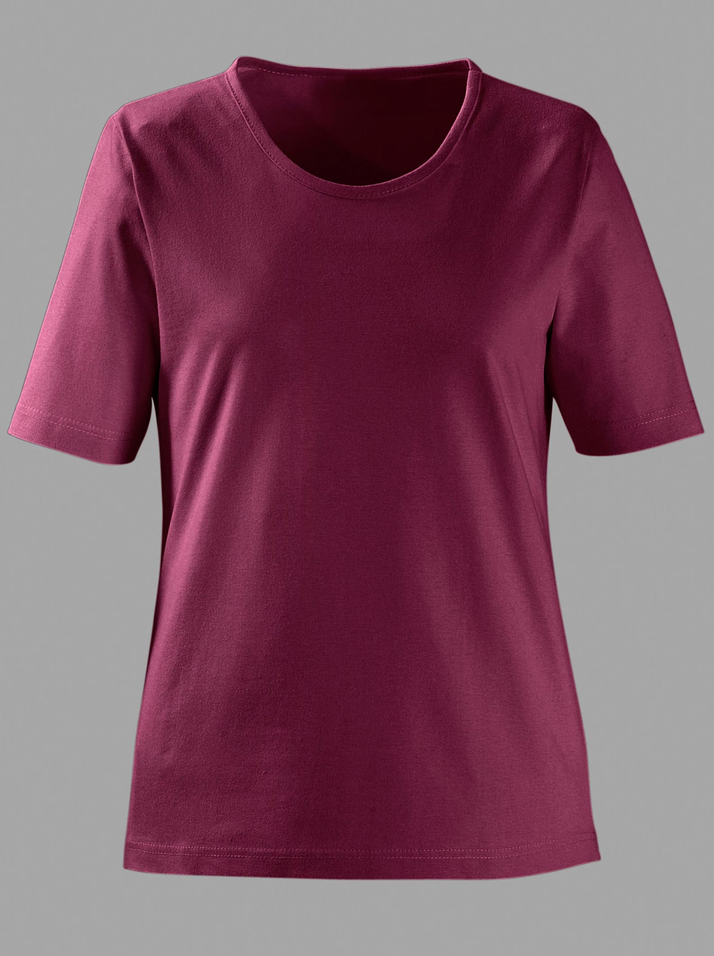EAU DE günstig Kaufen-Rundhalsshirt in bordeaux von heine. Rundhalsshirt in bordeaux von heine <![CDATA[Shirt mit Rundhals-Ausschnitt – ein echtes Basic für Ihre Garderobe!]]>. 