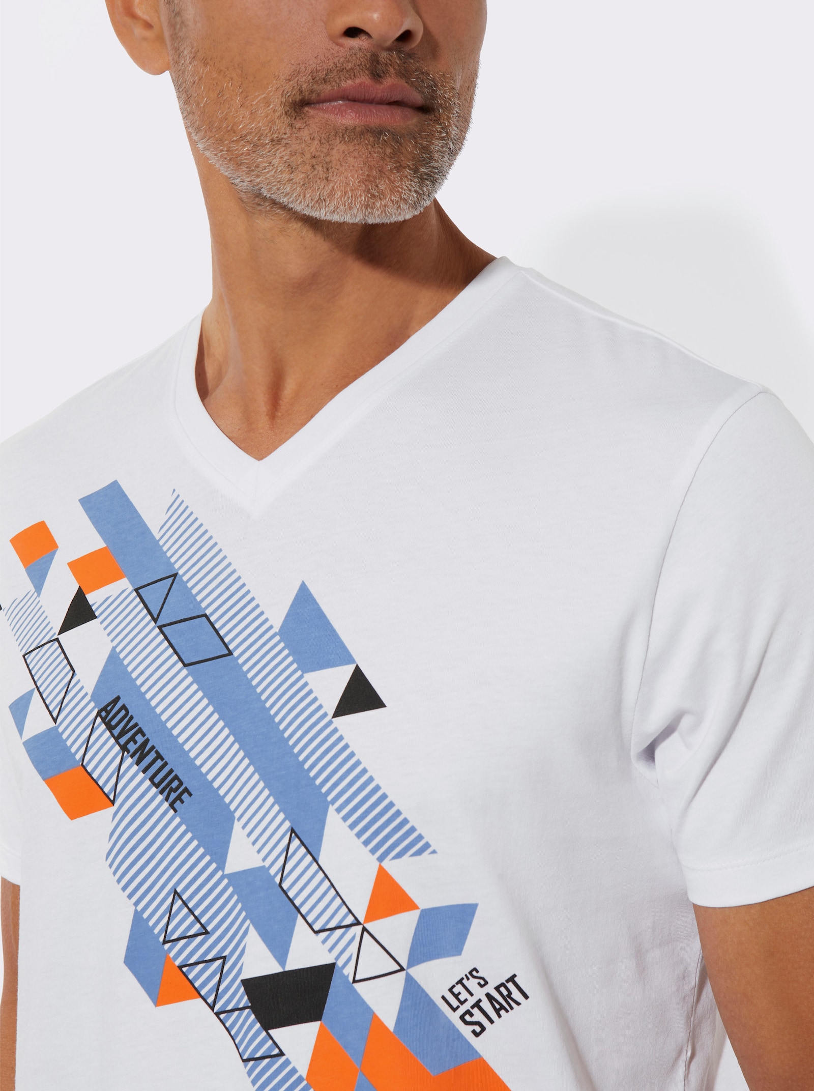 Kortärmad topp med tryck - vit