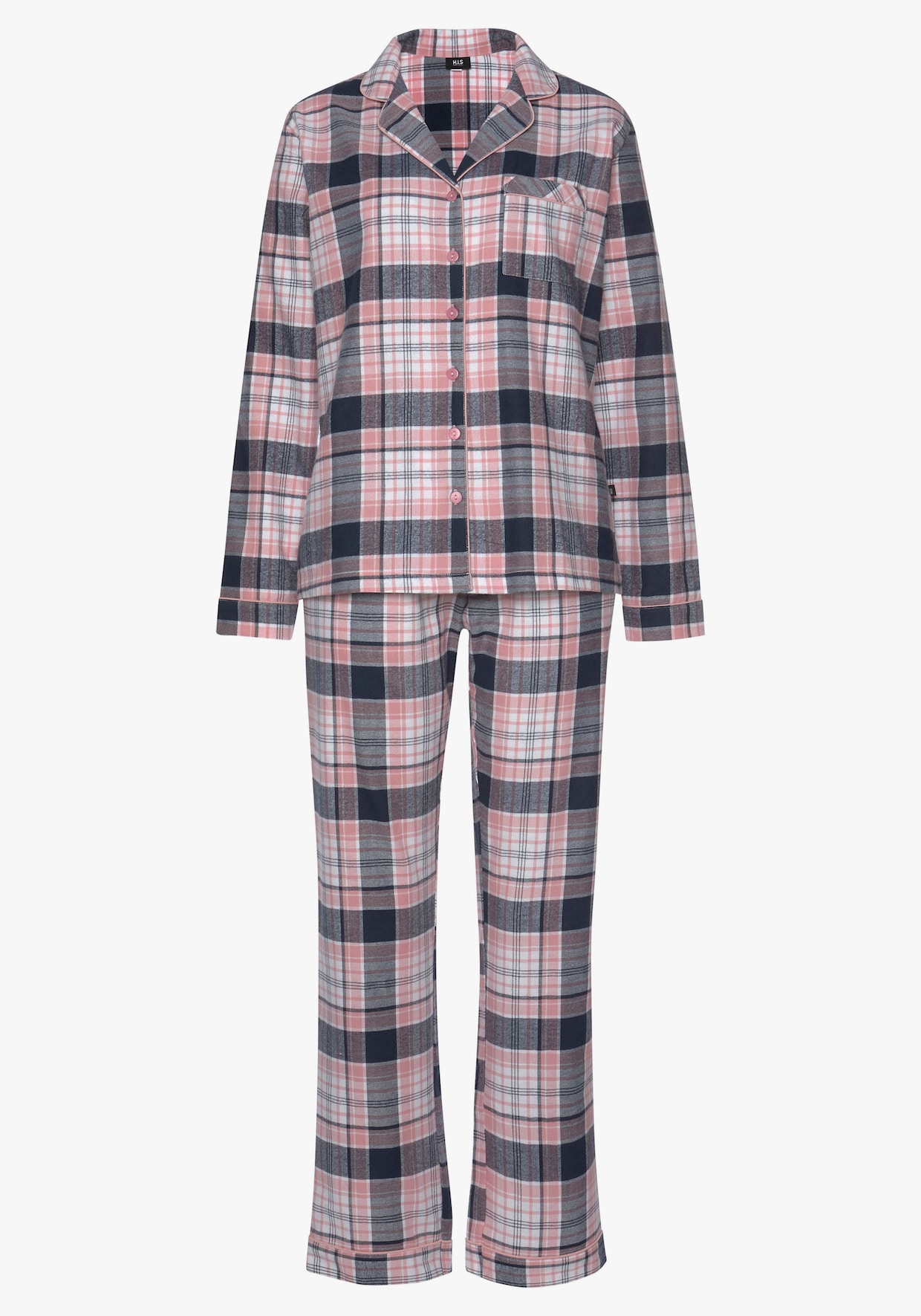 H.I.S Pyjama - lila/blauw/roze geruit