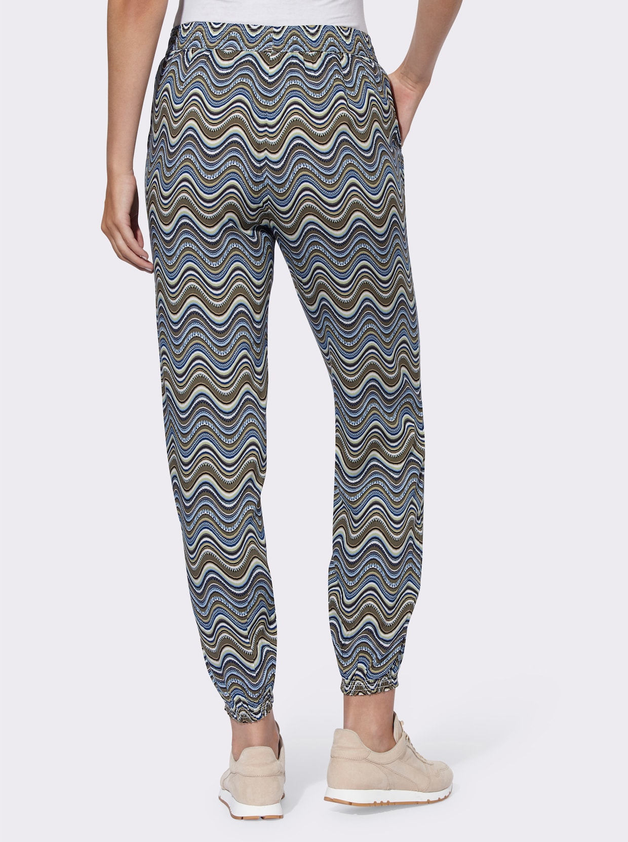 heine Pantalon tissé - kaki-noir imprimé