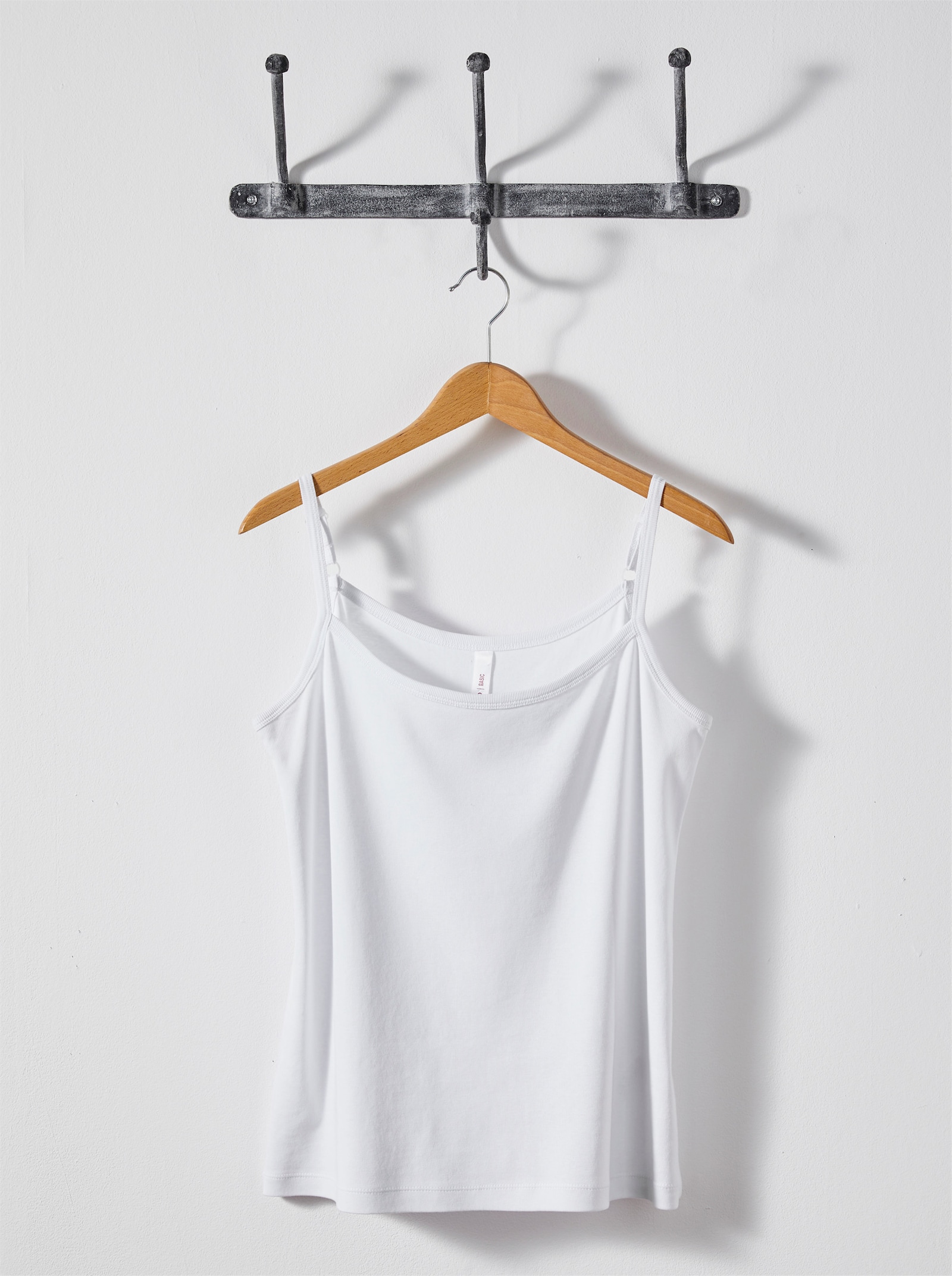 sheego Spaghettitop in Rippqualität - weiß