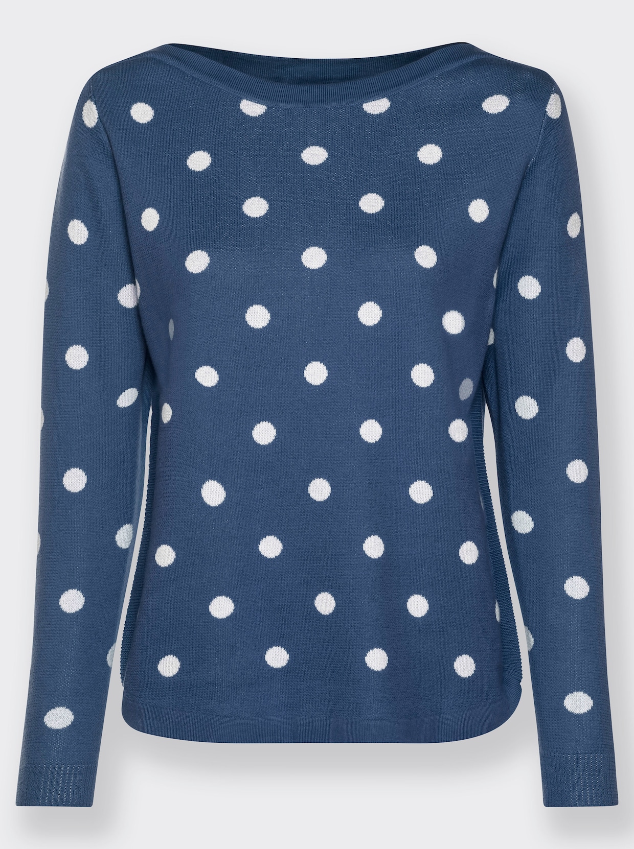 Pullover met lange mouwen - jeansblauw-ecru gedessineerd