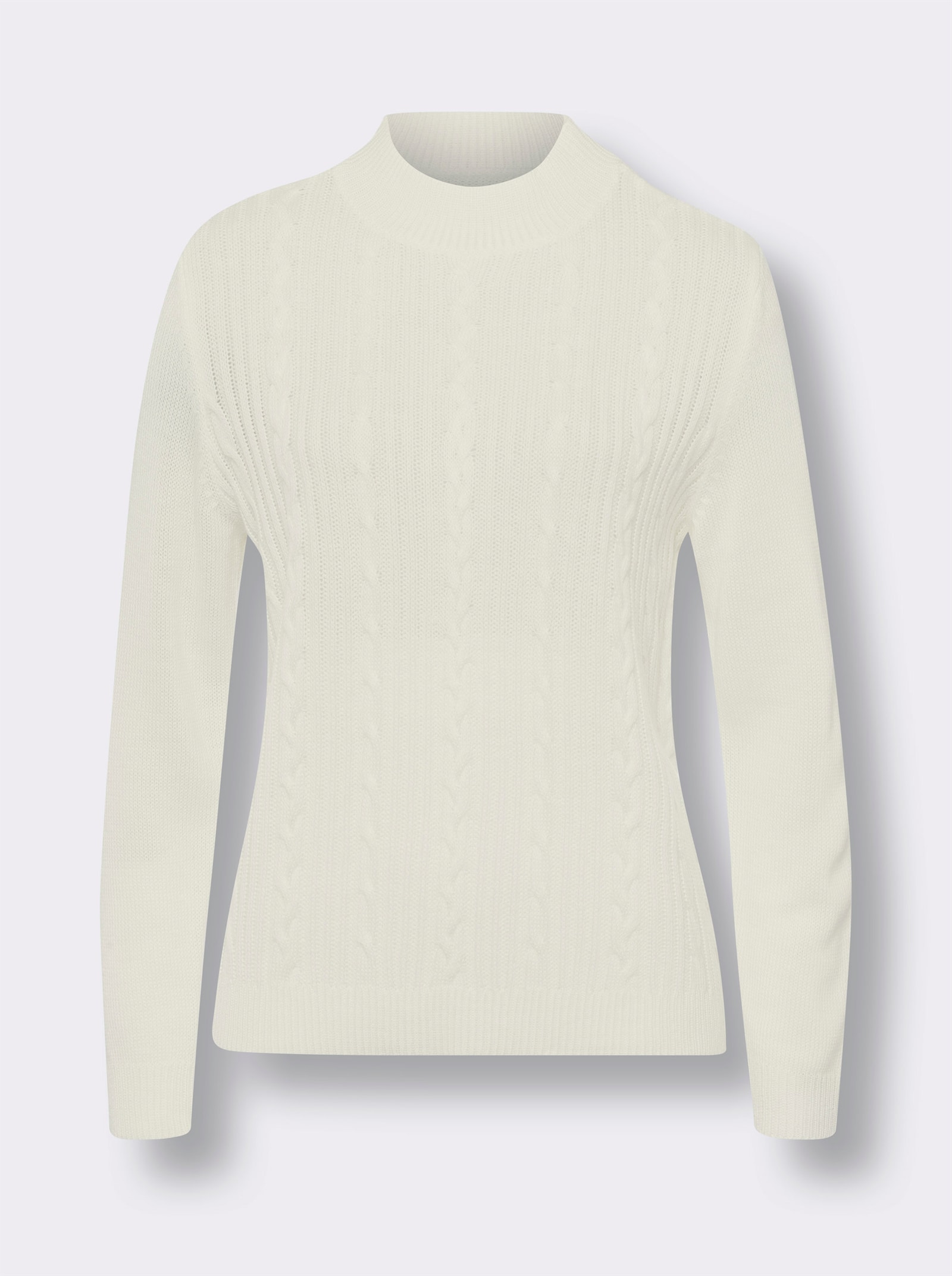 Pullover met lange mouwen en kabelpatroon voor - ecru