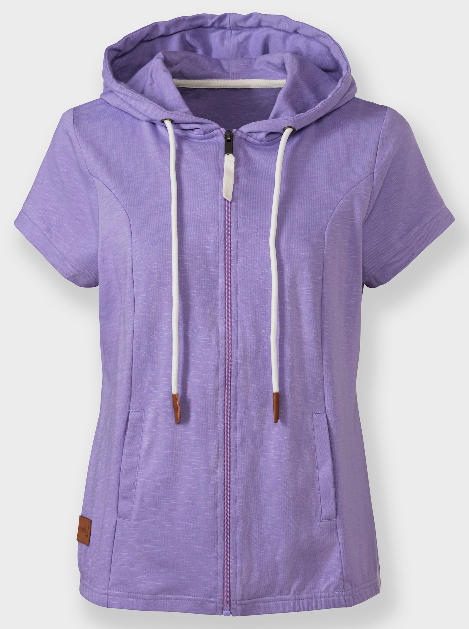 Sweatjacke mit Nahttaschen - lavendel