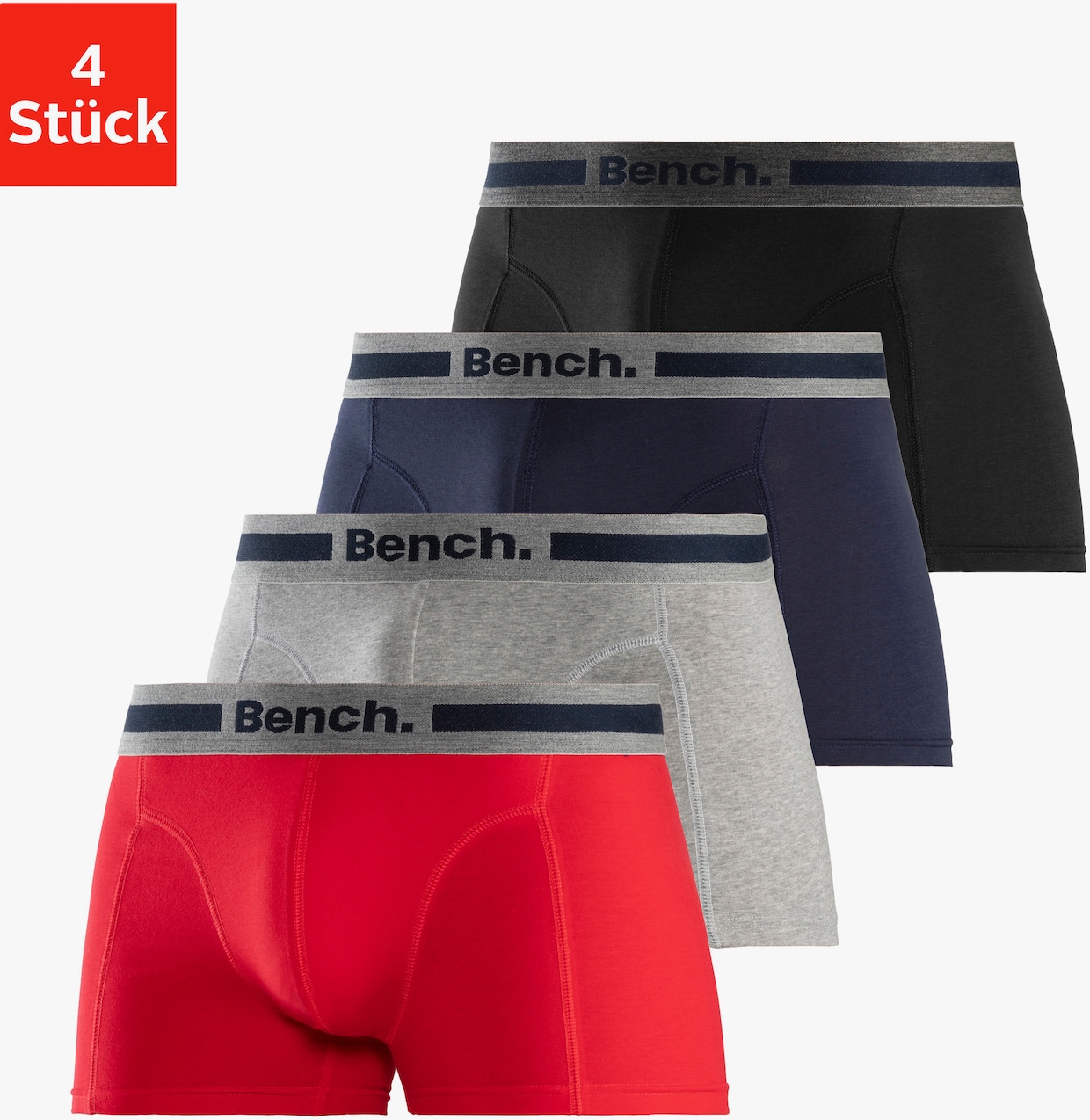 Bench. Boxer - rot, grau-meliert, navy, schwarz