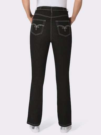 5-Pocket-Jeans mit Stickerei-Motiv - black-denim