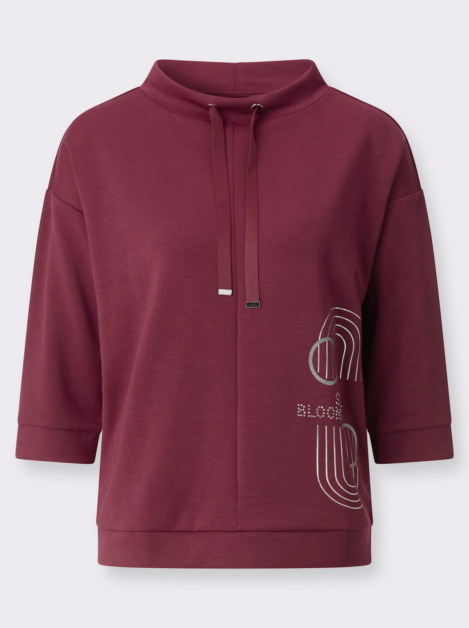 Sweatshirt mit glänzendem Druck - bordeaux