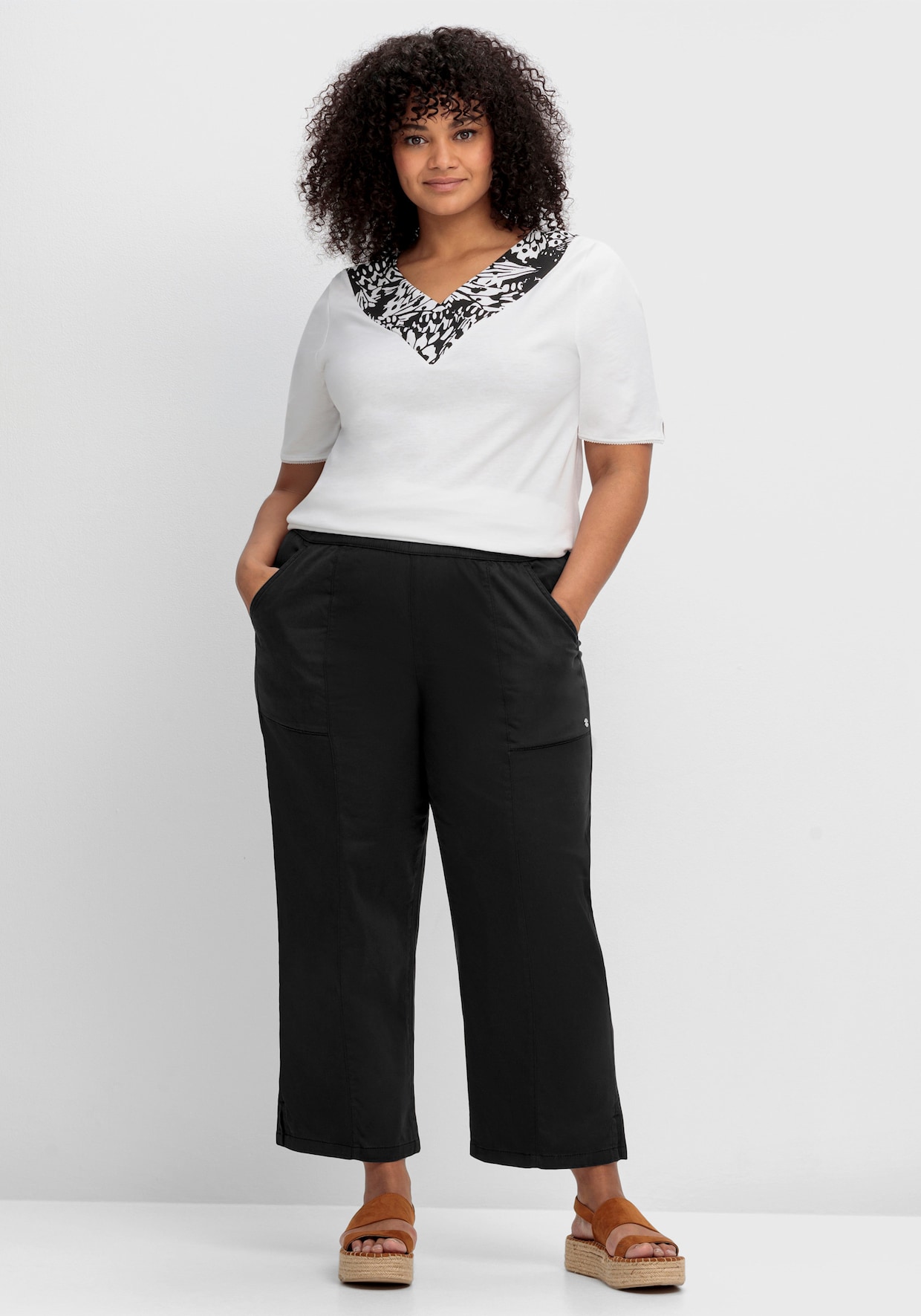 sheego 7/8-broek - zwart