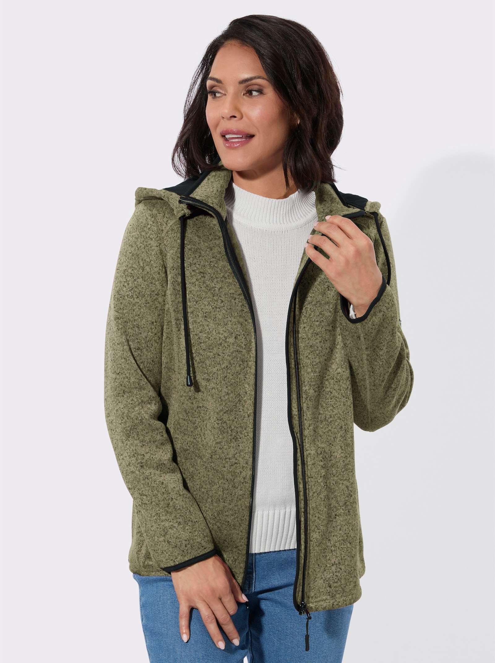 Fleecejacke mit Antipilling-Ausrüstung - schilf-meliert