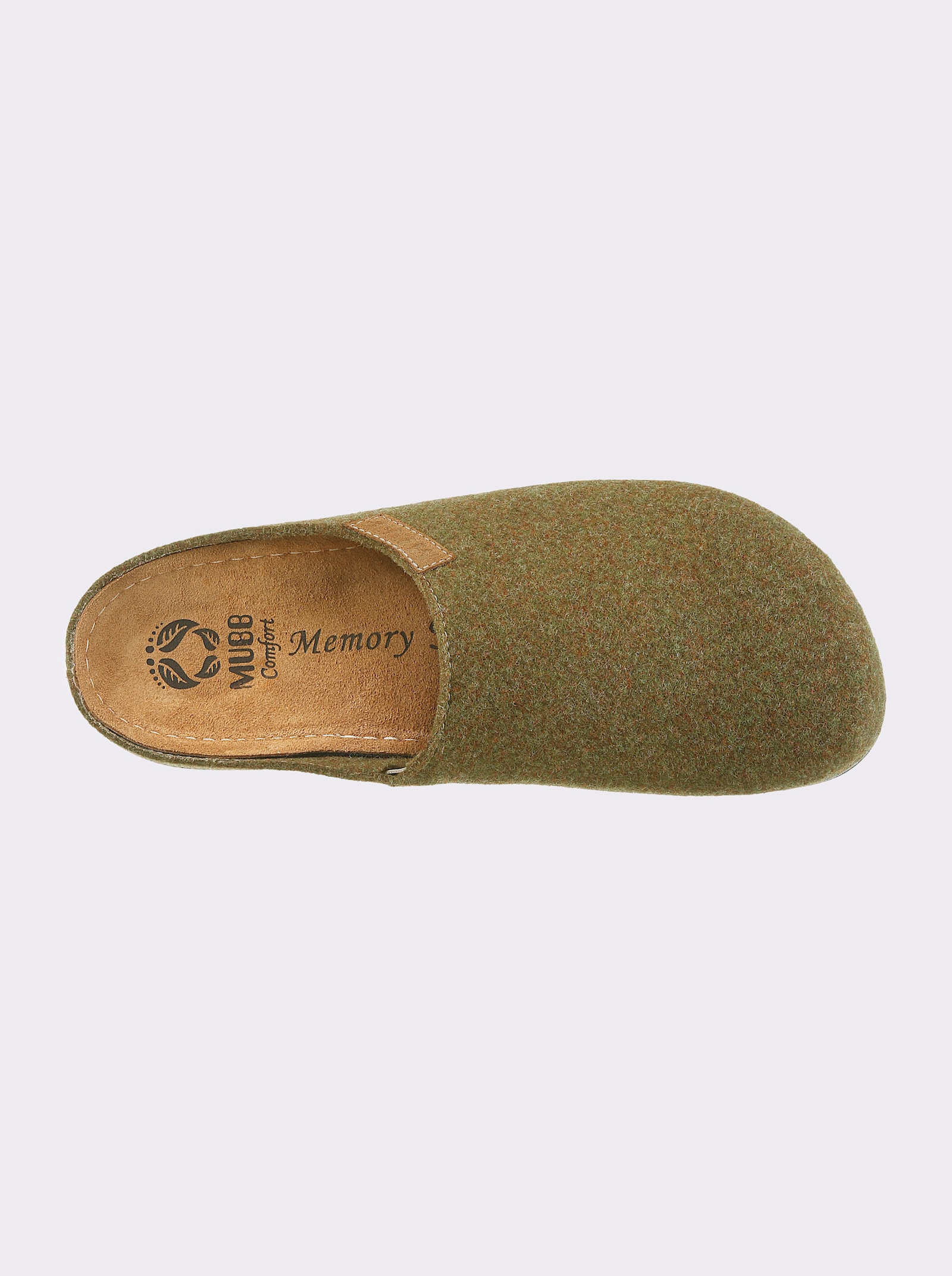 Mubb Pantoffel mit Memory-Fußbett - oliv