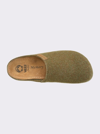 Mubb Pantoffel mit Memory-Fußbett - oliv