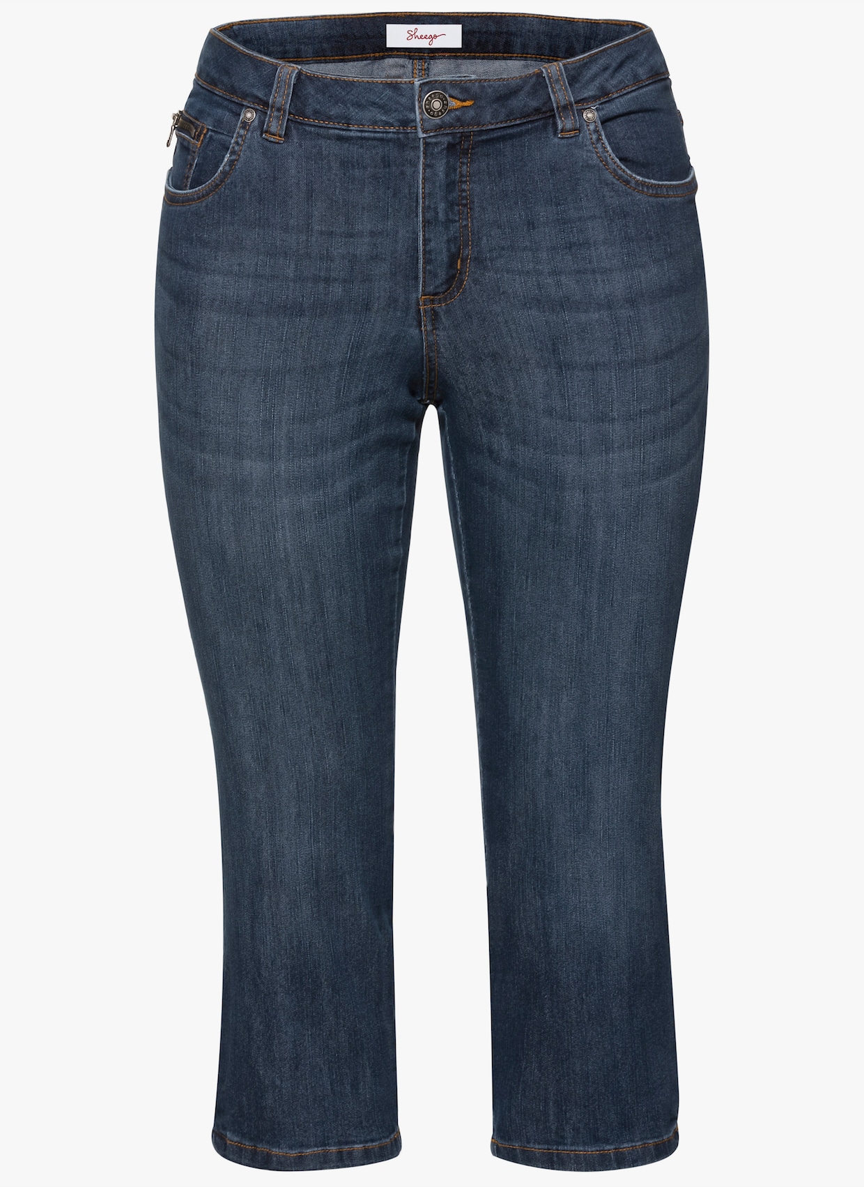 sheego Caprijeans - dark blue denim