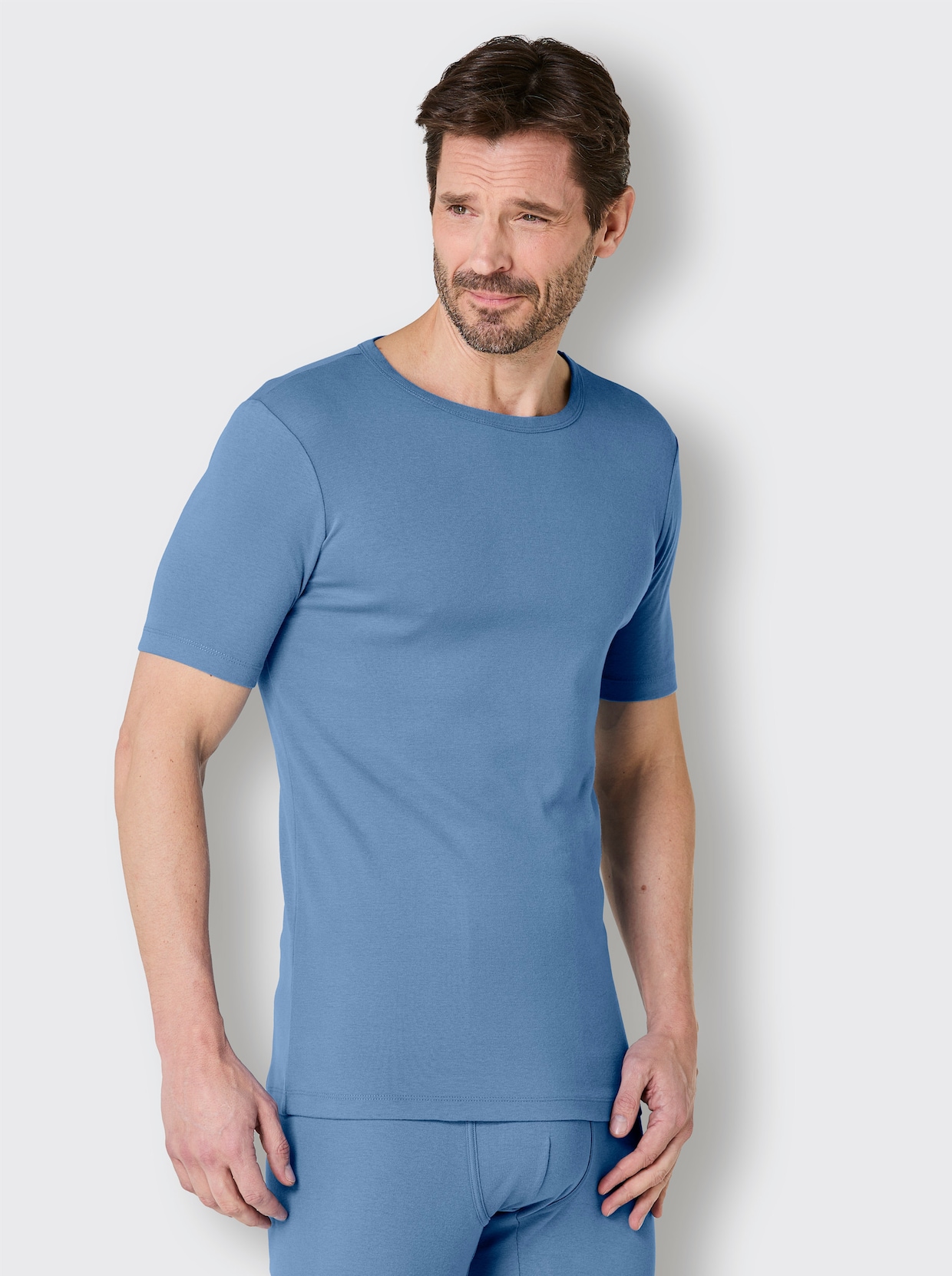 wäschepur men shirt - middenblauw