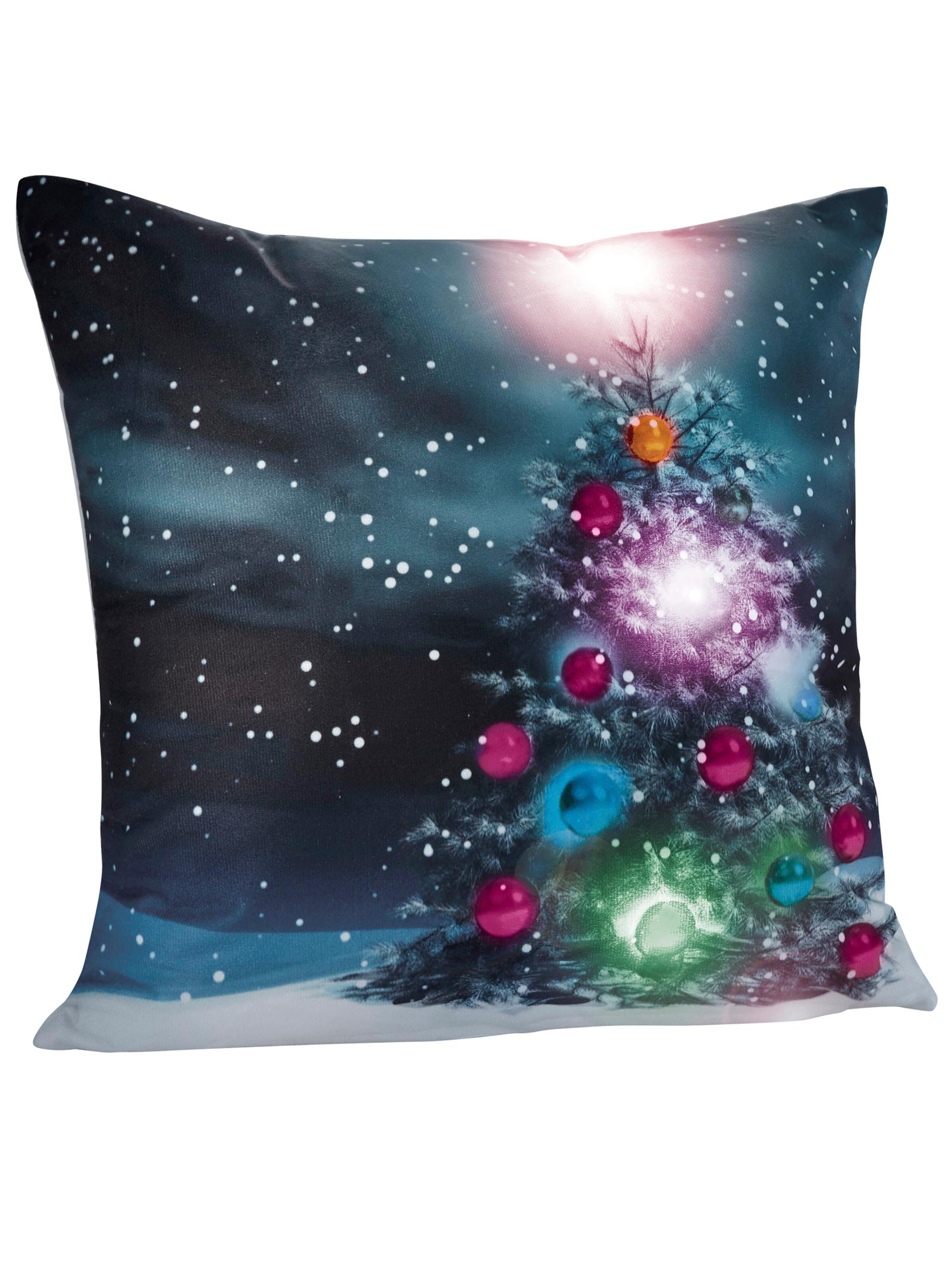 Weihnachtskissen LED - bunt