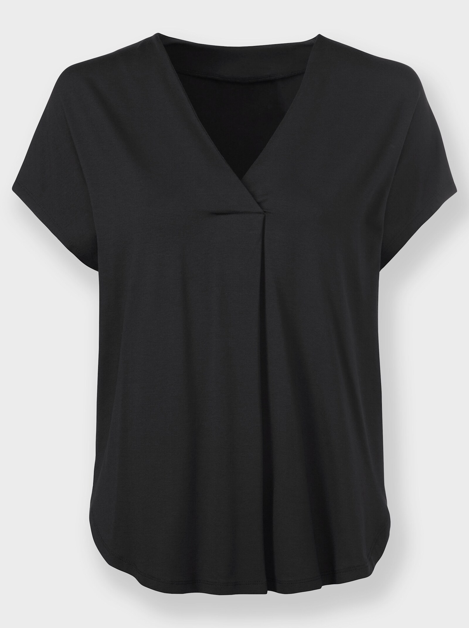 heine Shirt met korte mouwen en V-hals - zwart