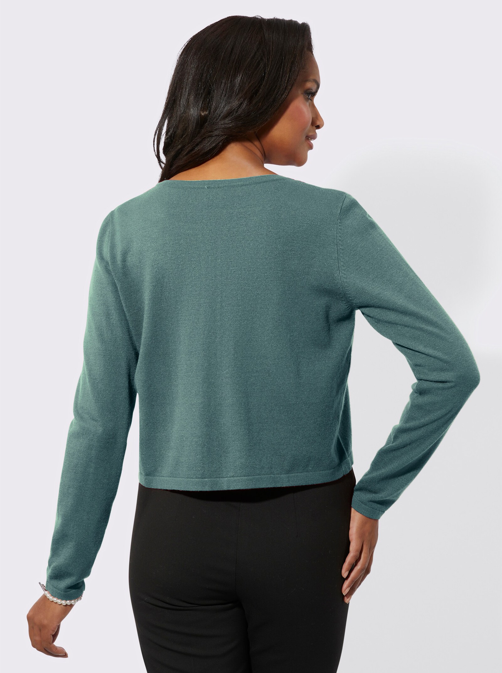 Cardigan avec fermeture à crochets - jade