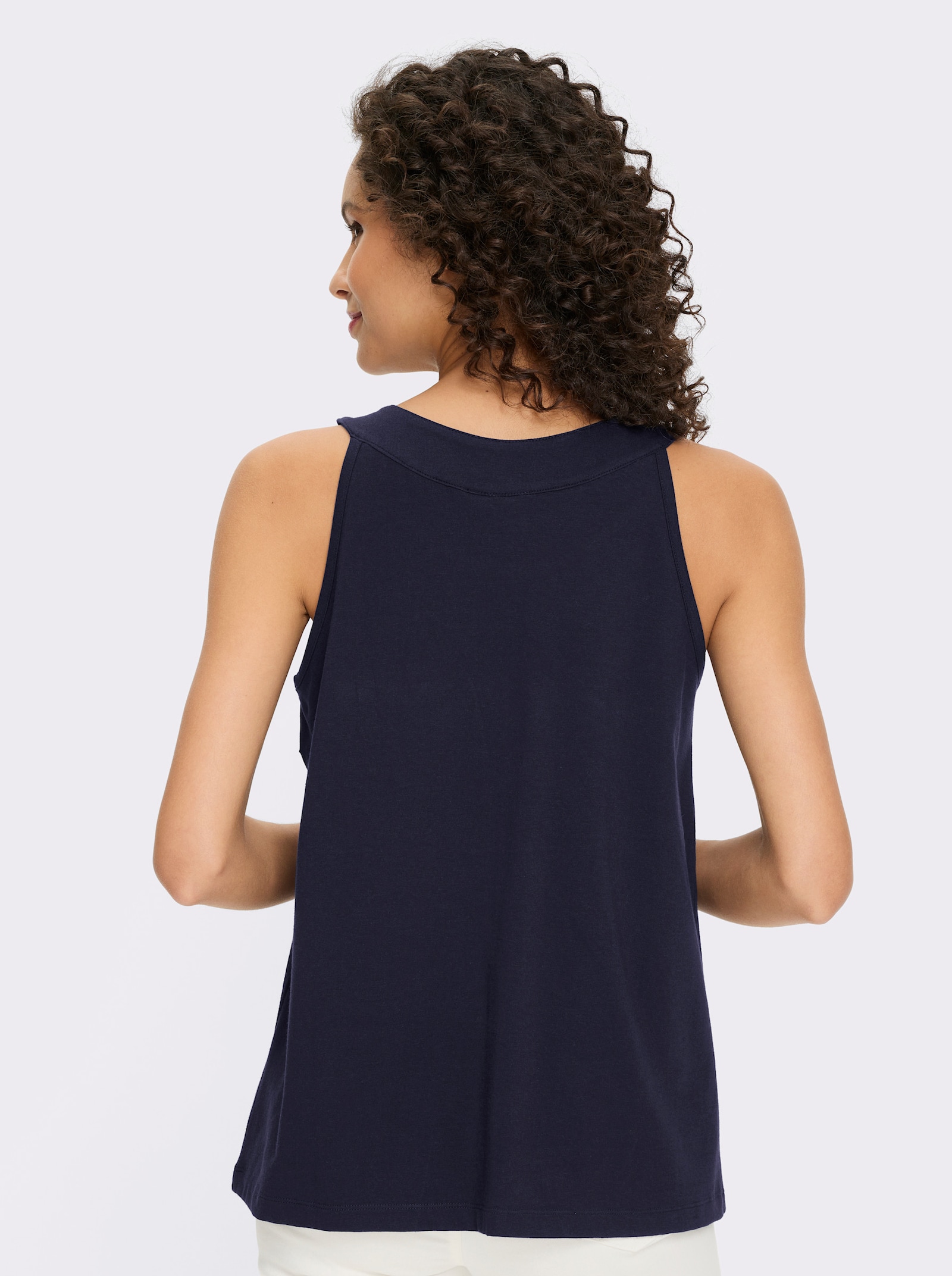 heine Shirttop mit Raffung am Ausschnitt - marine