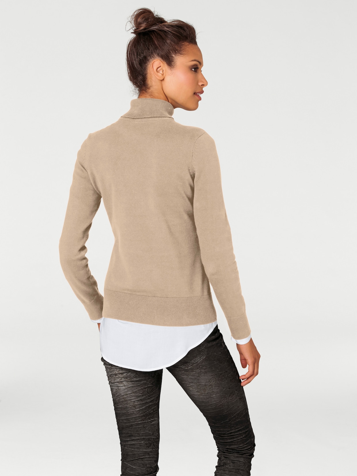 heine pull à col roulé - beige