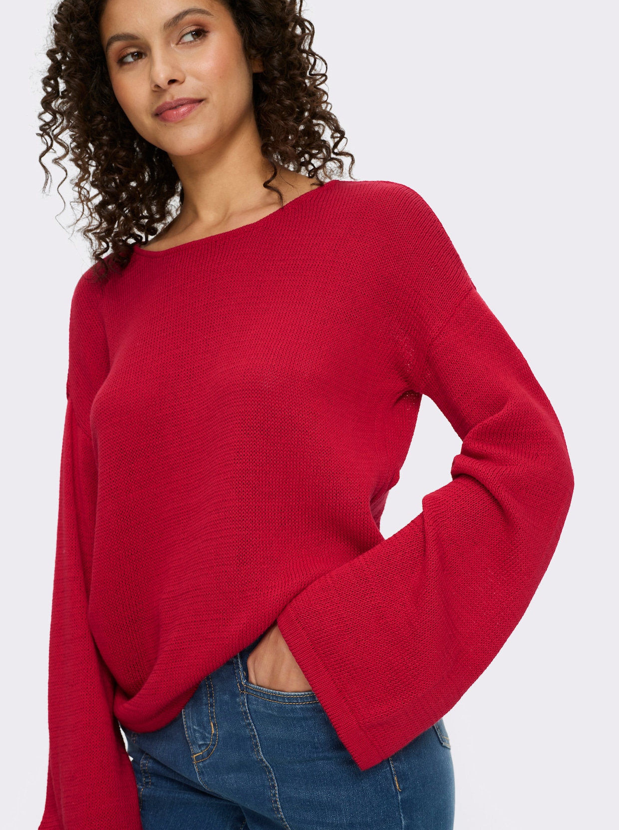 heine Langarm-Pullover - erdbeere
