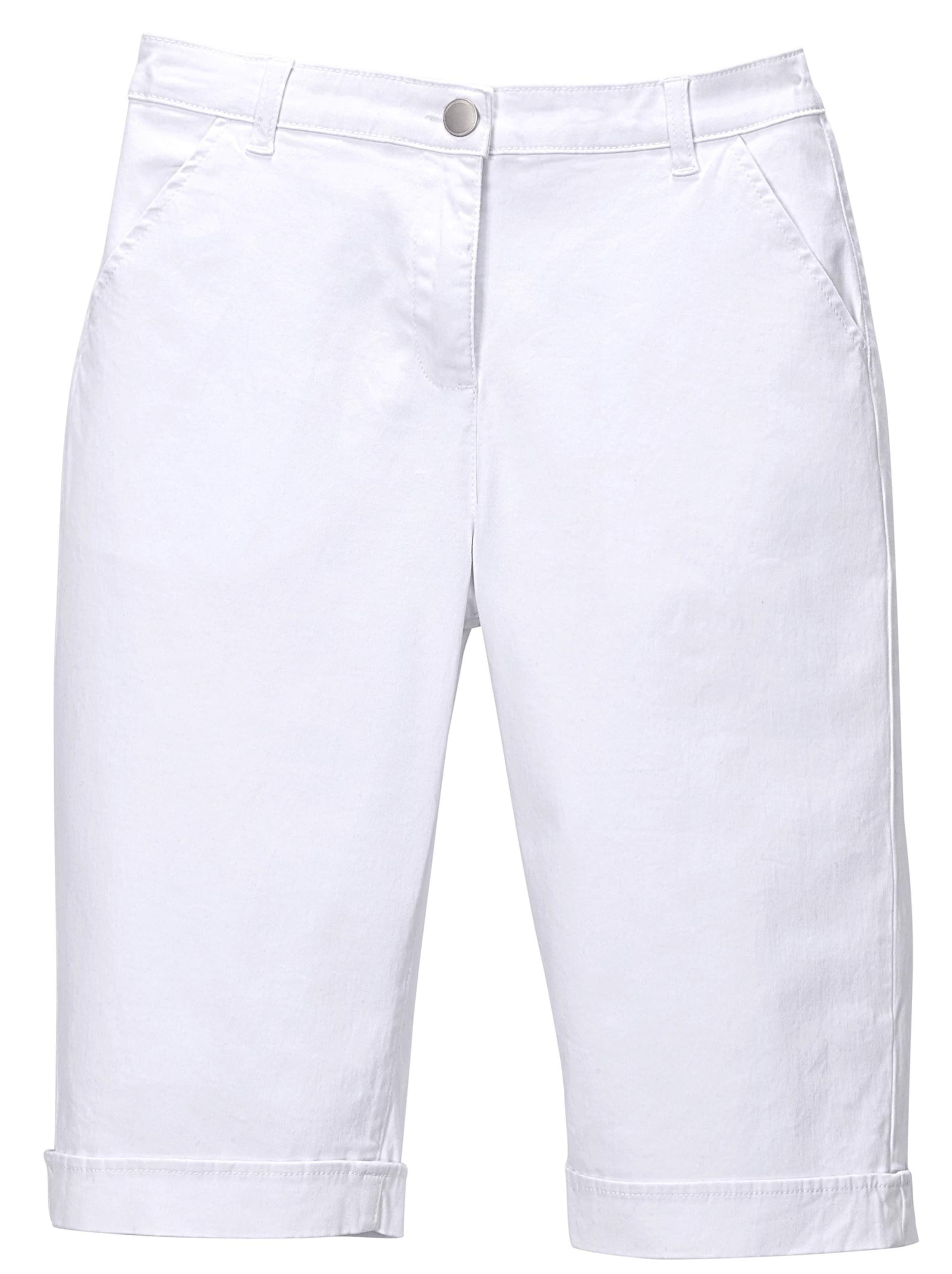 Bermuda Jeans günstig Kaufen-Jeansbermudas in weiß von heine. Jeansbermudas in weiß von heine <![CDATA[Lässige Jeans-Bermudas in aktuellen Sommerfarben. Mit rückwärtigem Dehnbund, Gürtelschlaufen sowie Knopf und Reißverschluss. 2 Taschen vorne, 2 imitierte Gesäßtasch