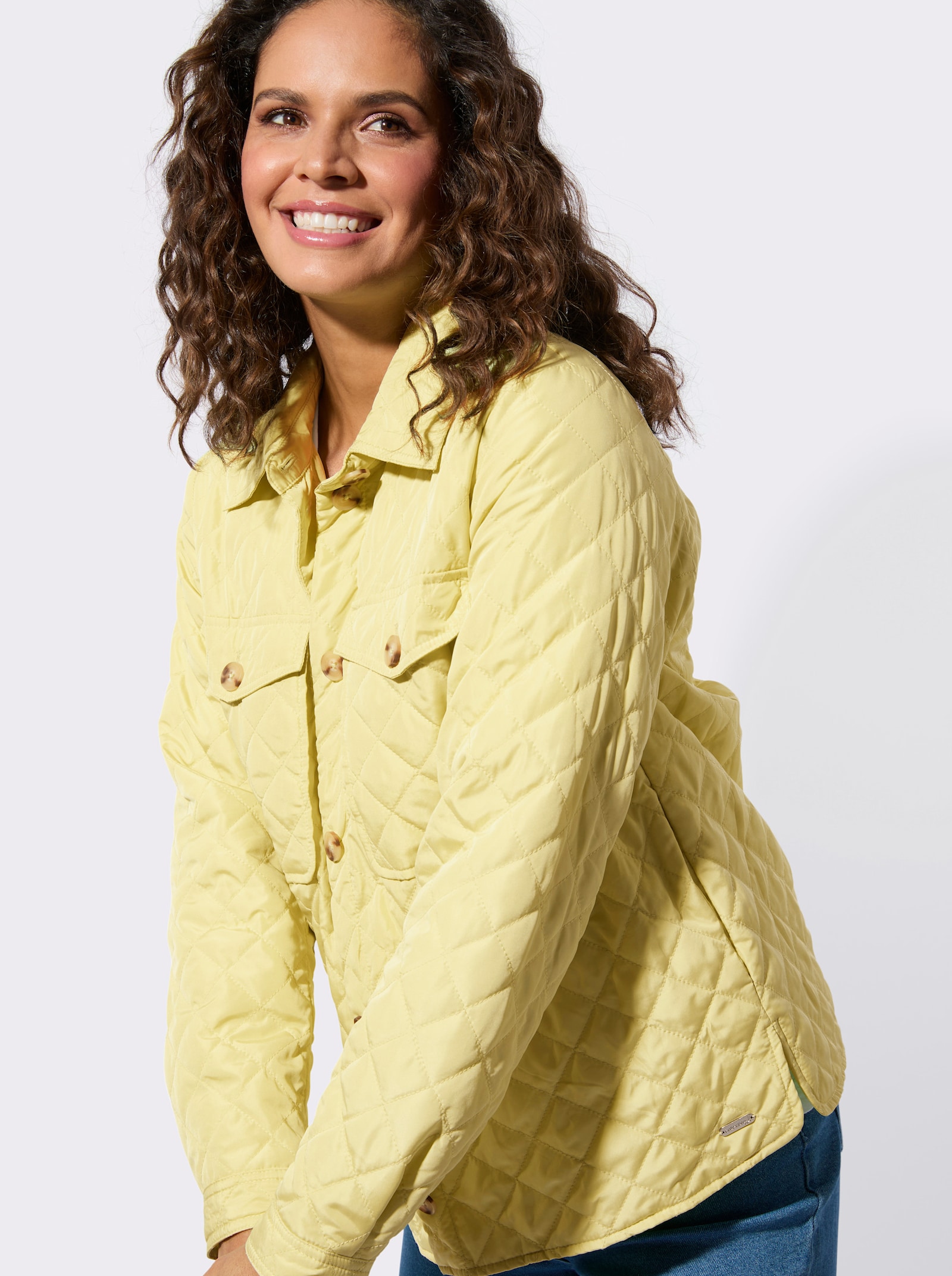 Blusenjacke mit aufgesetzten Brusttaschen - zitrone