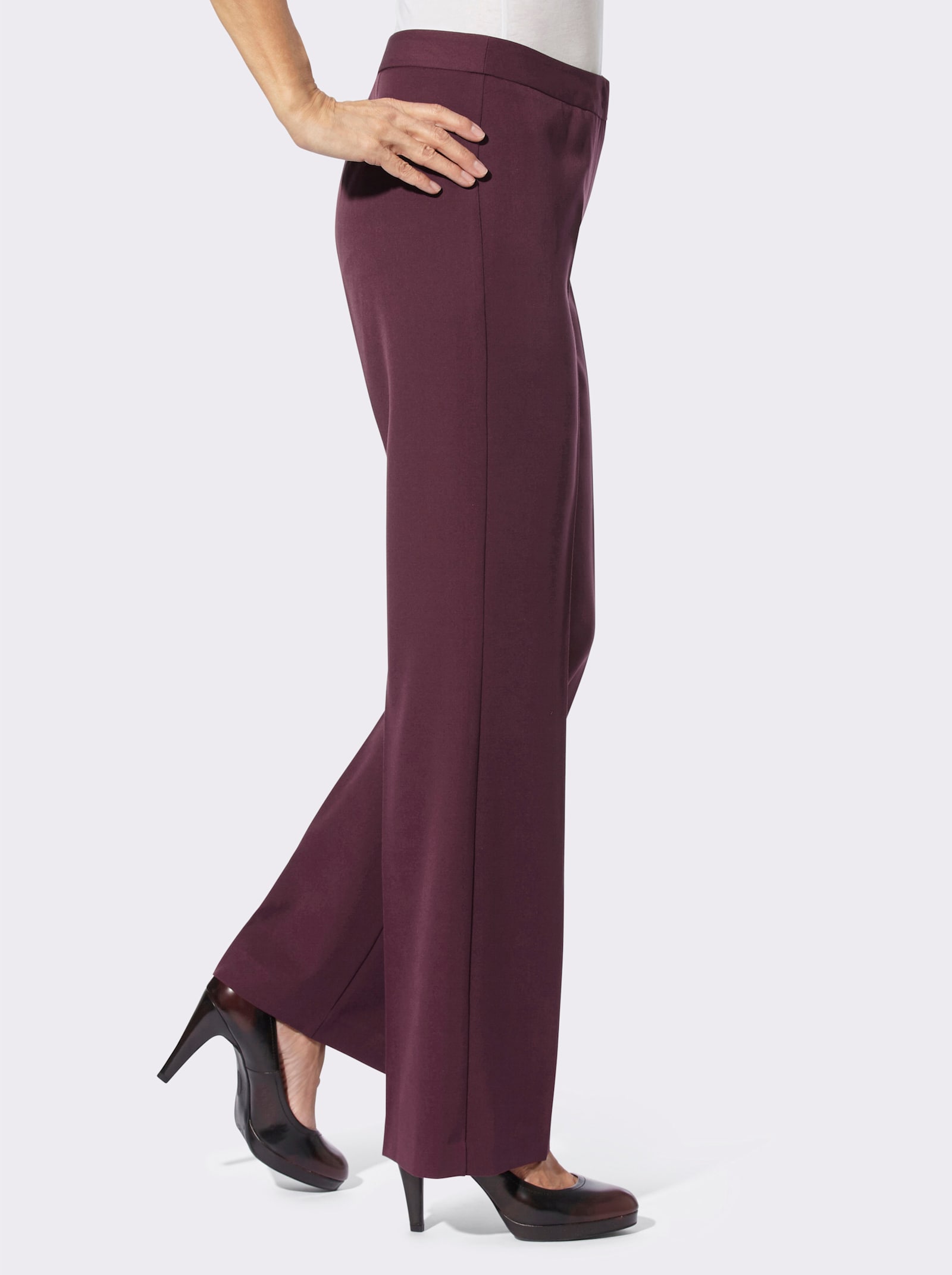 Hose mit weitem Bein - burgund