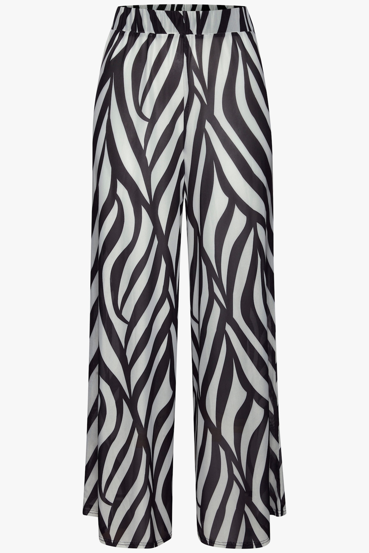 Strandbroek - zwart/crème bedrukt