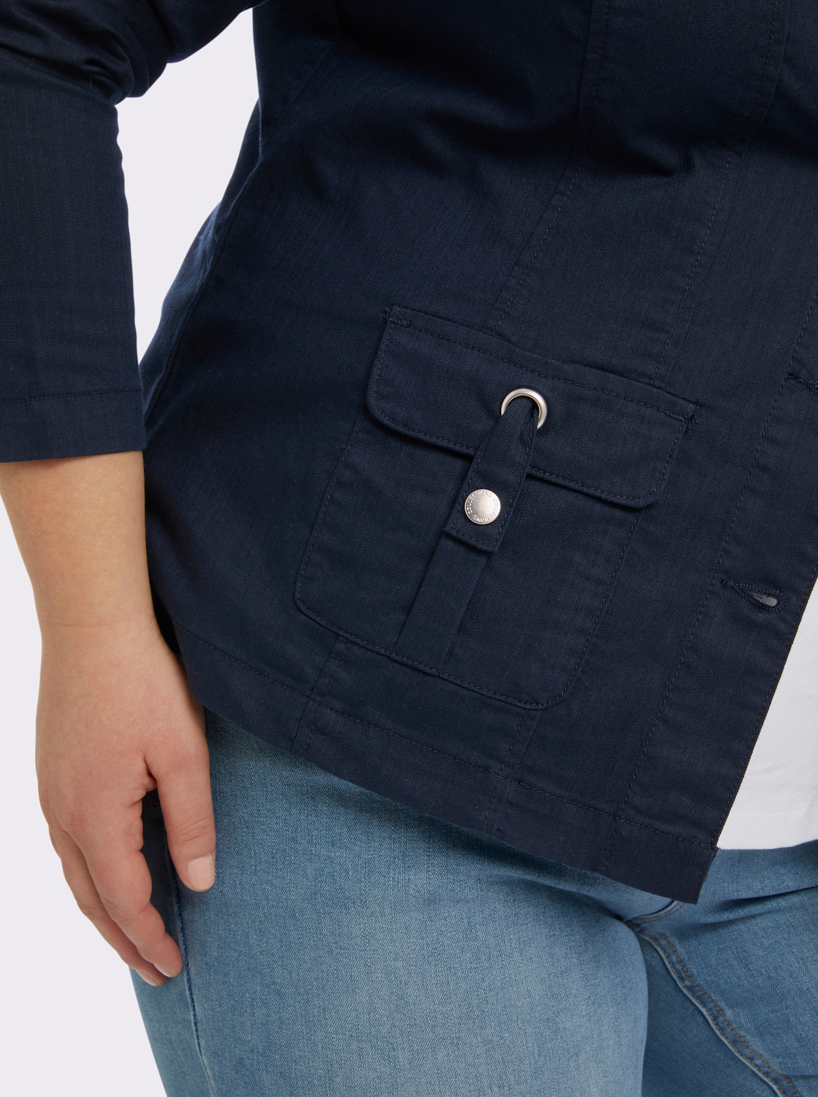 Jackenblazer in Denim-Optik - marine