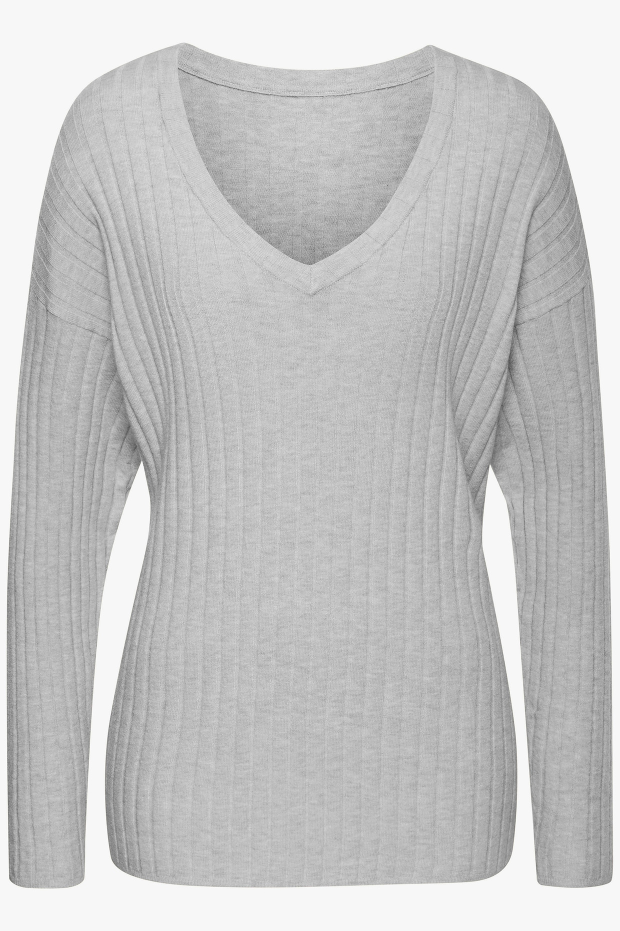 Strickpullover - hellgrau-meliert