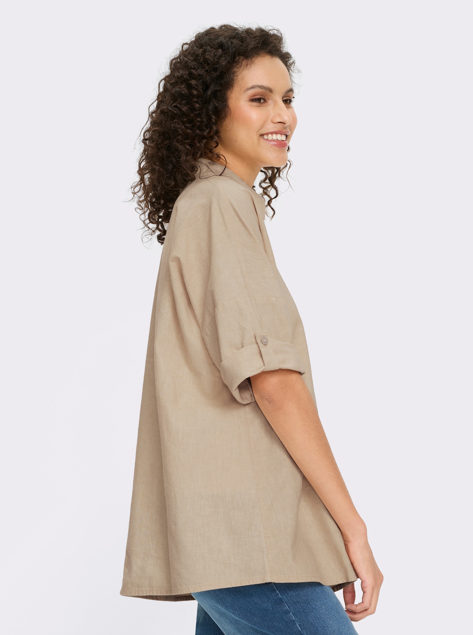 heine Leinenbluse mit 3/4-Arm - sand