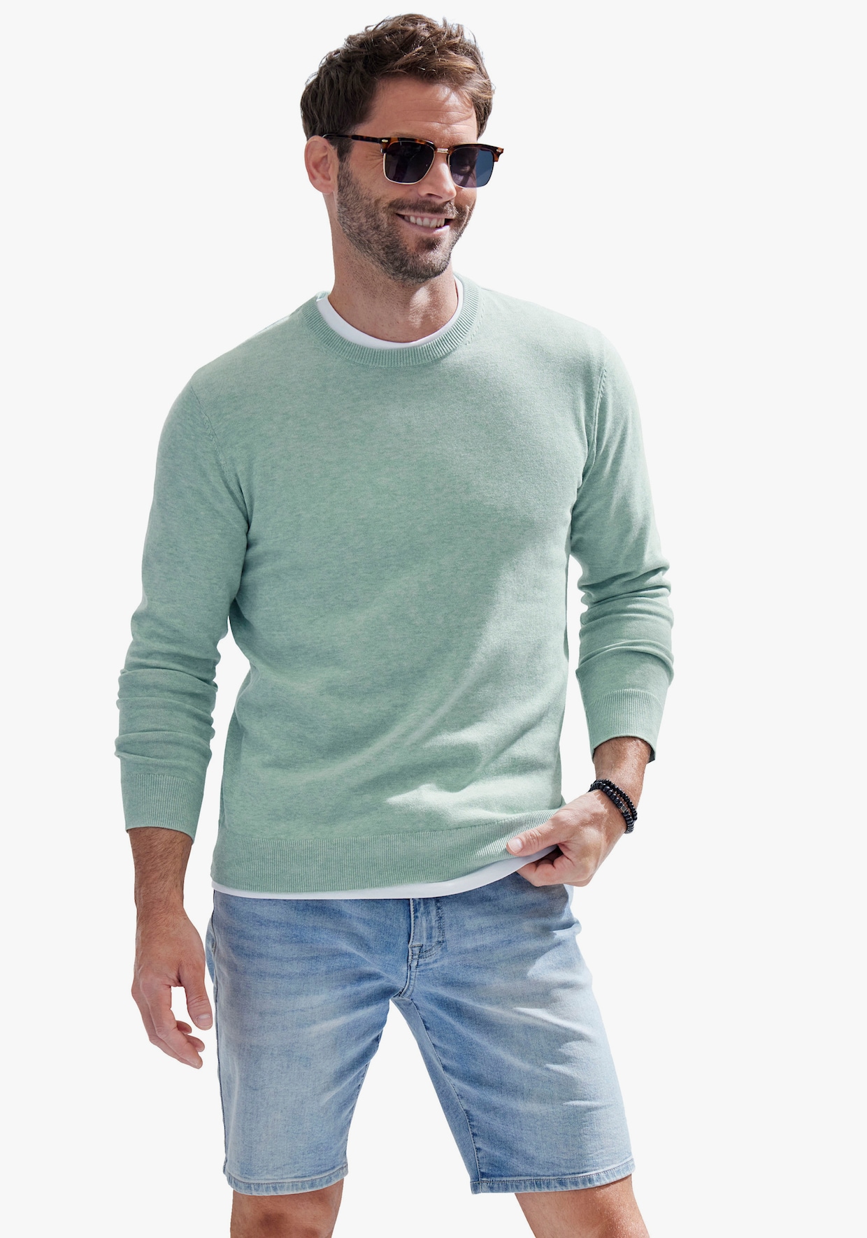 H.I.S Strickpullover - mint-meliert