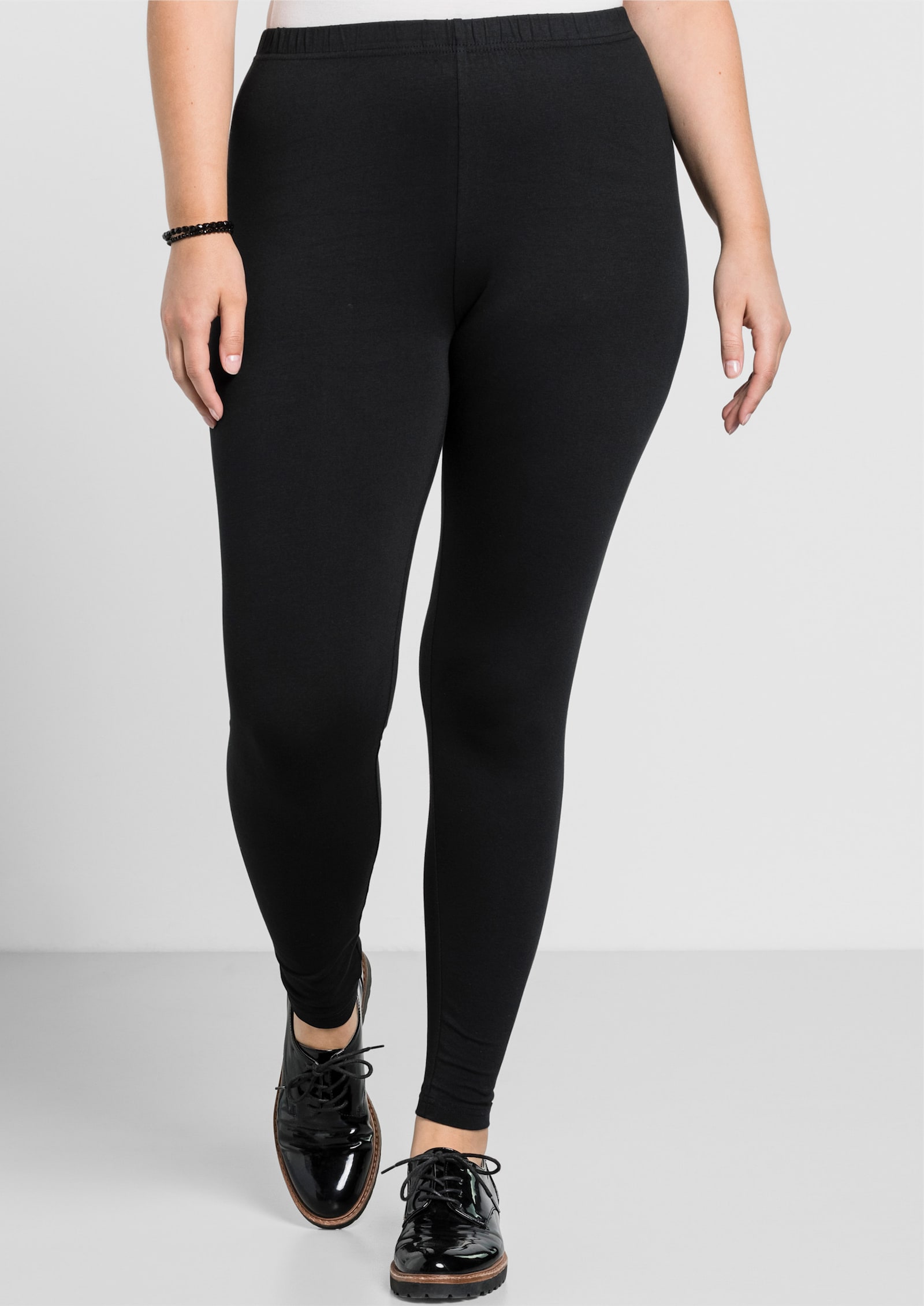 sheego Legging avec ceinture élastique - noir
