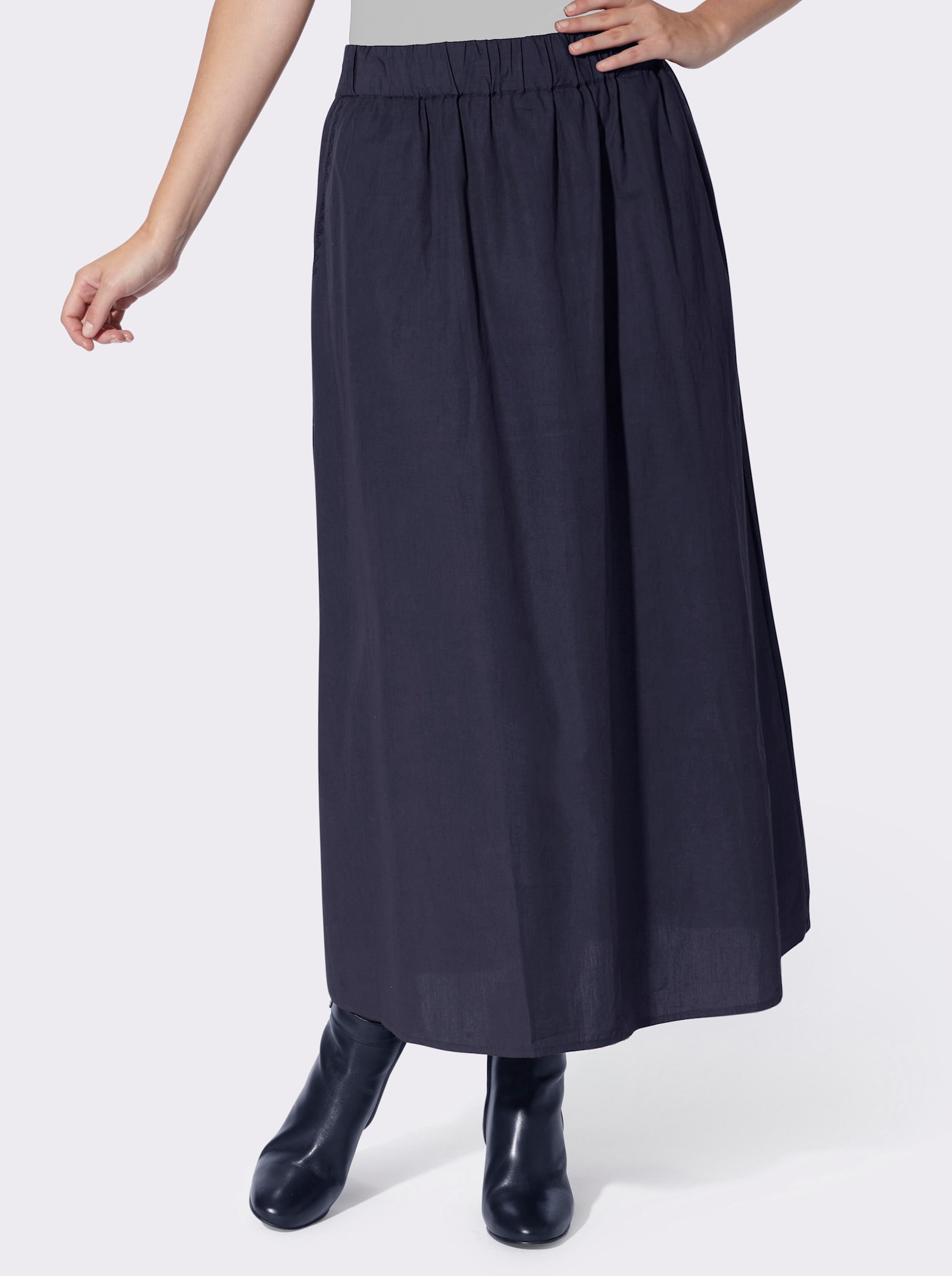 heine Rok in A-lijn met comfortband - marine
