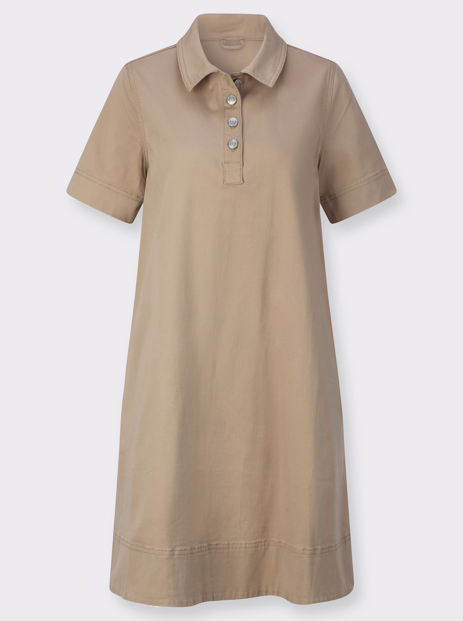 Jeanskleid in figurfreundlicher A-Linie - beige