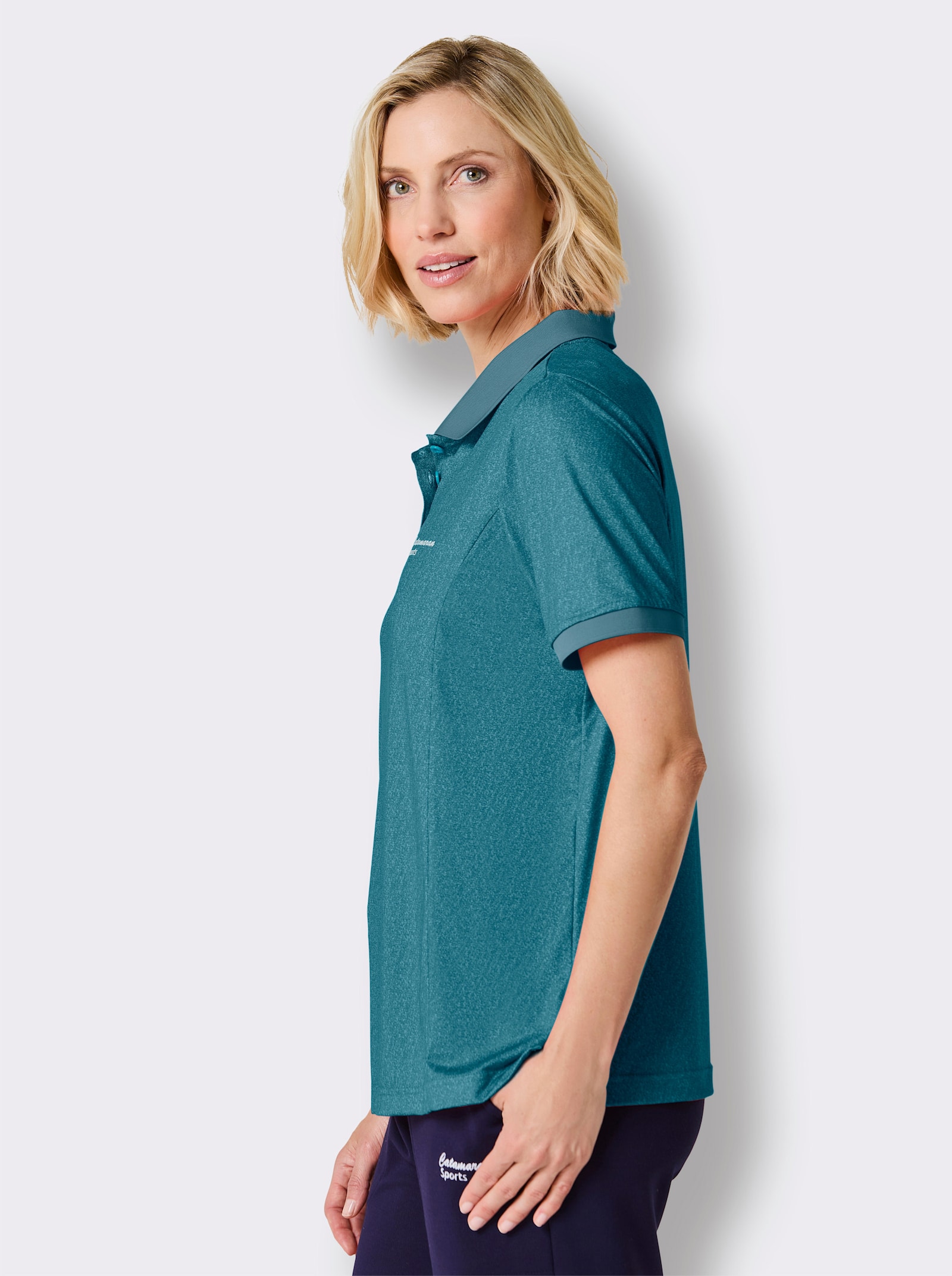 Catamaran Sports Funktionsshirt mit Seitenschlitzen - türkis-meliert