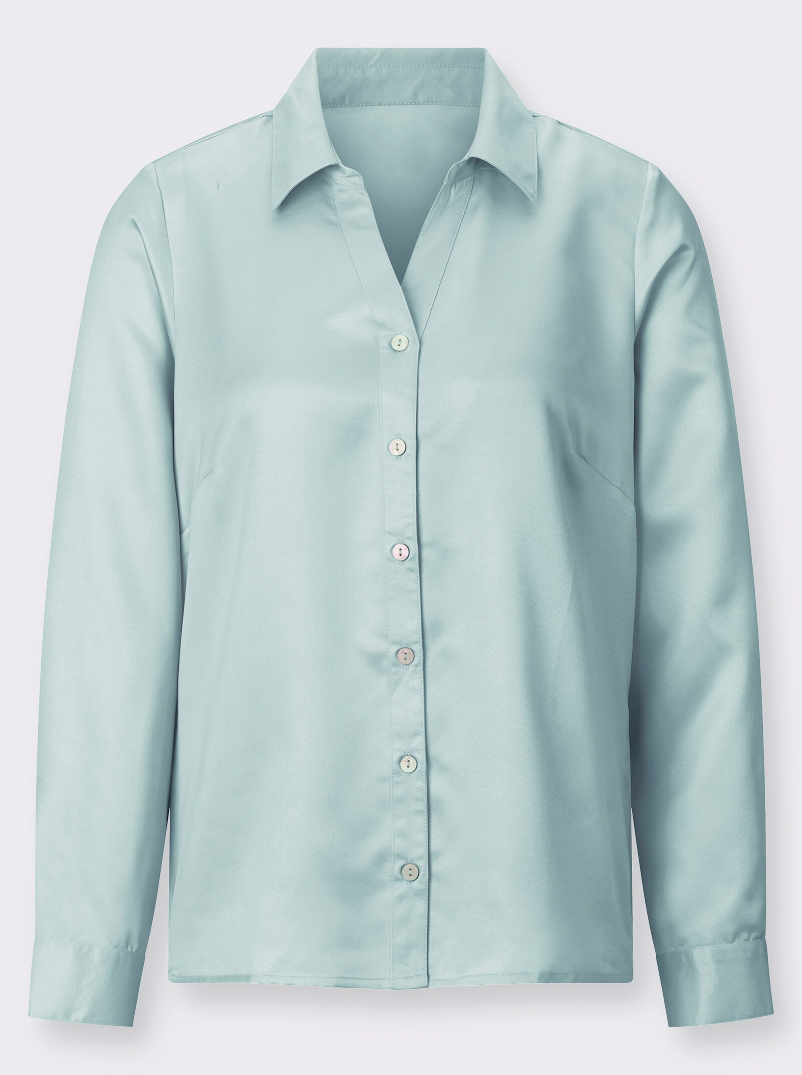 Saténová halenka s manžetami na knoflík - limetková