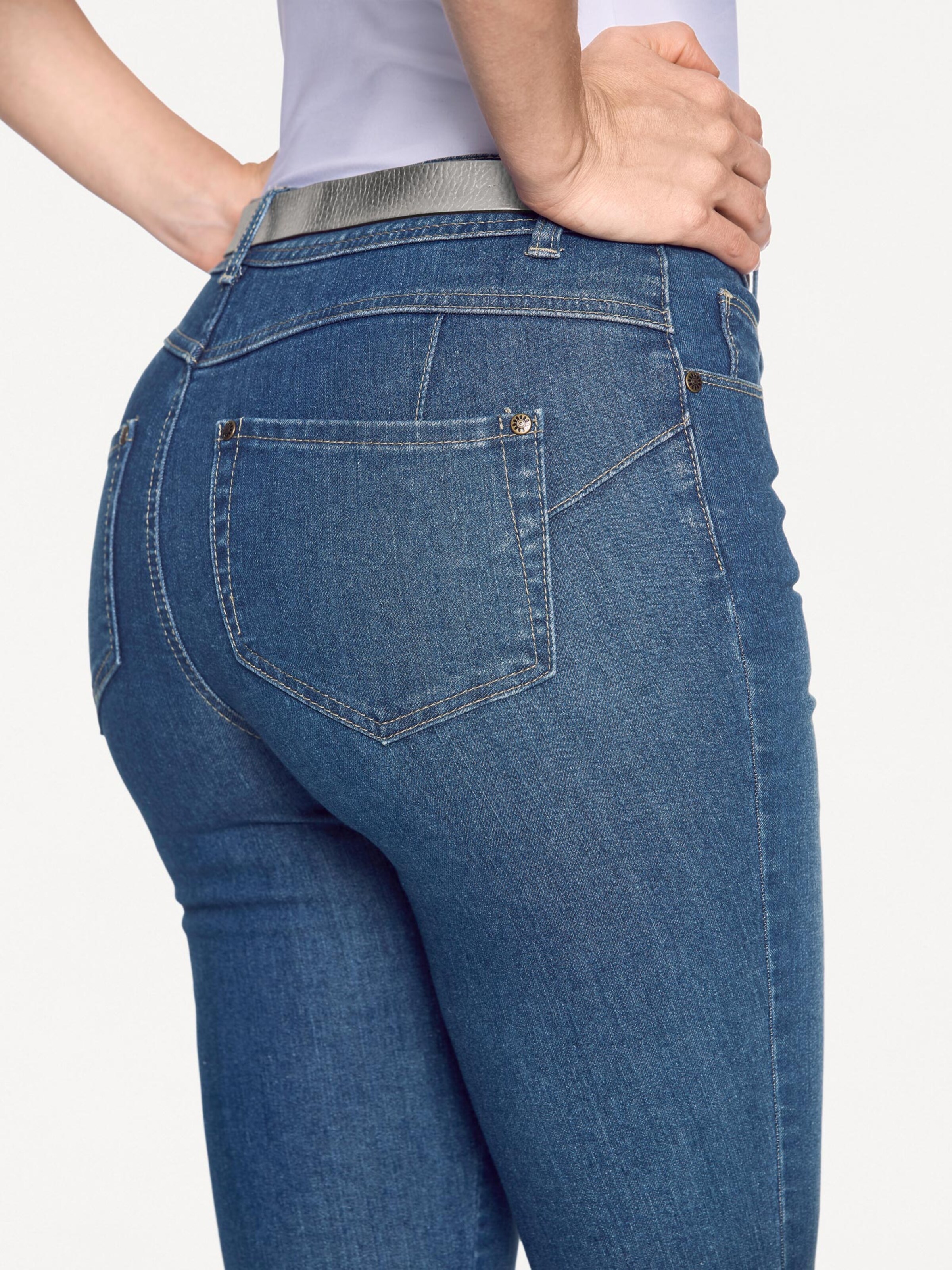 Damenmode Jeans Linea Tesini Bauchweg-Jeans in blue denim 
