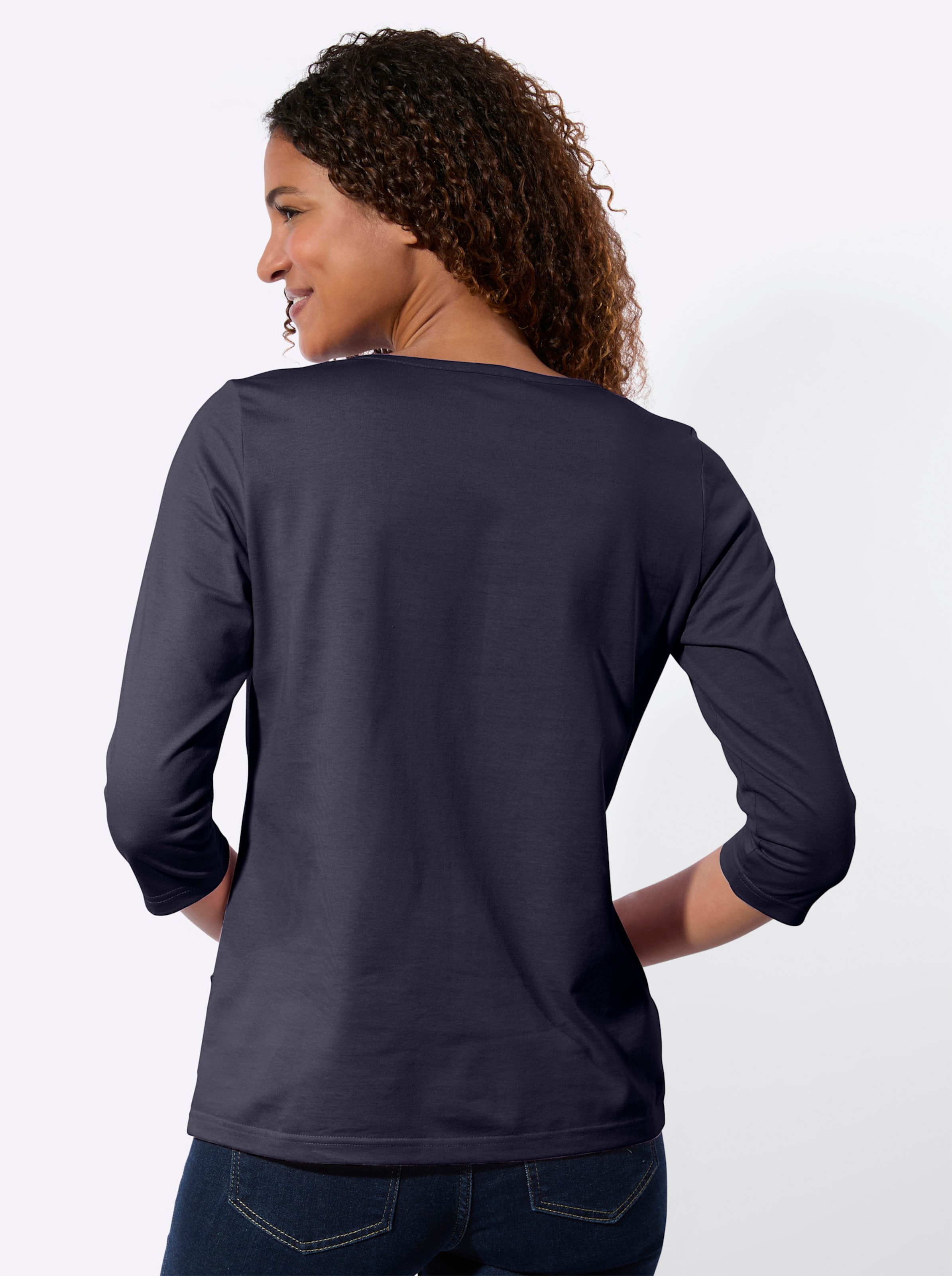 Marine + Ecru 3/4-Arm-Shirt - Bild 4