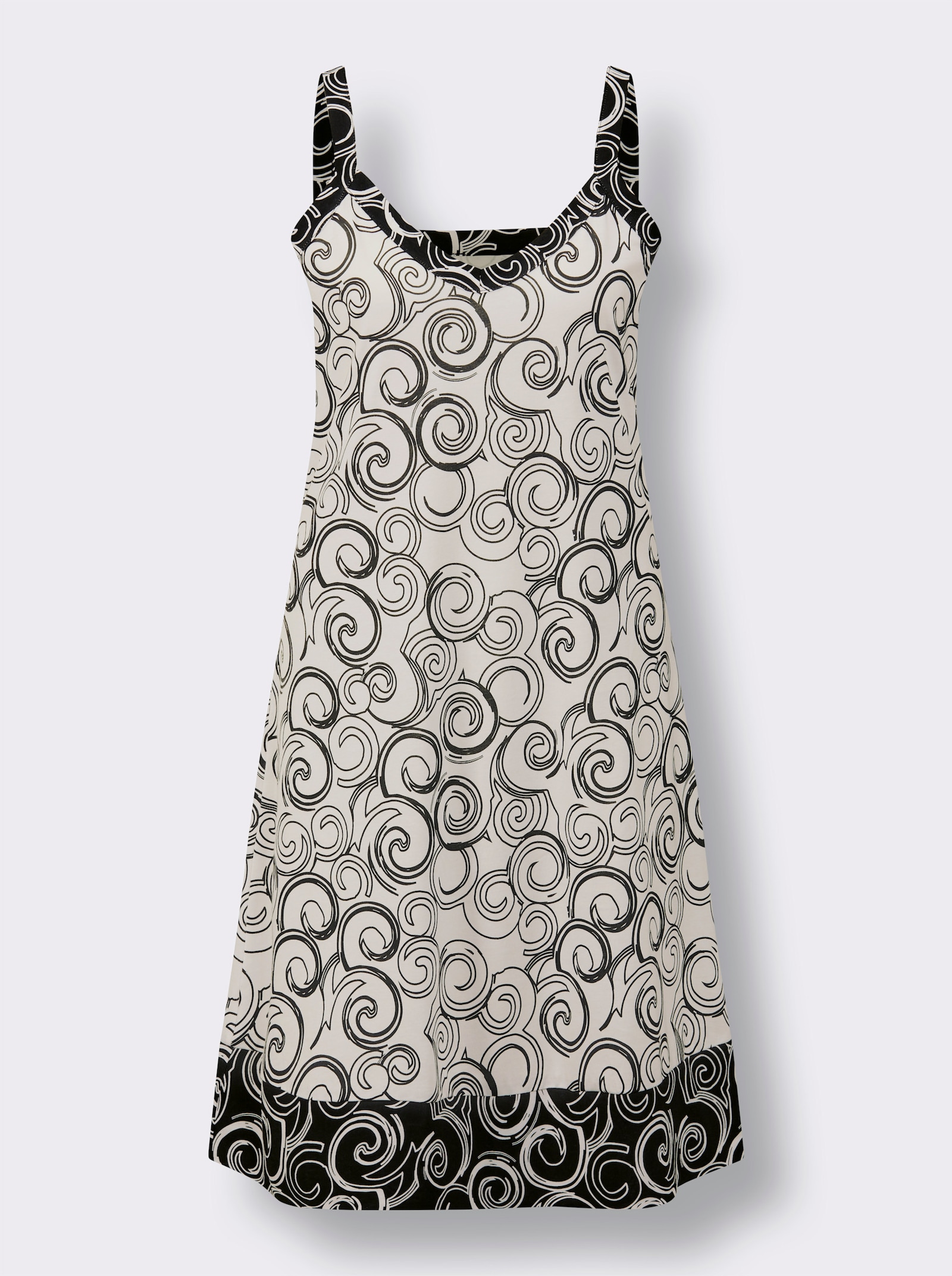 wäschepur Chemises de nuit avec motif - noir imprimé + blanc imprimé