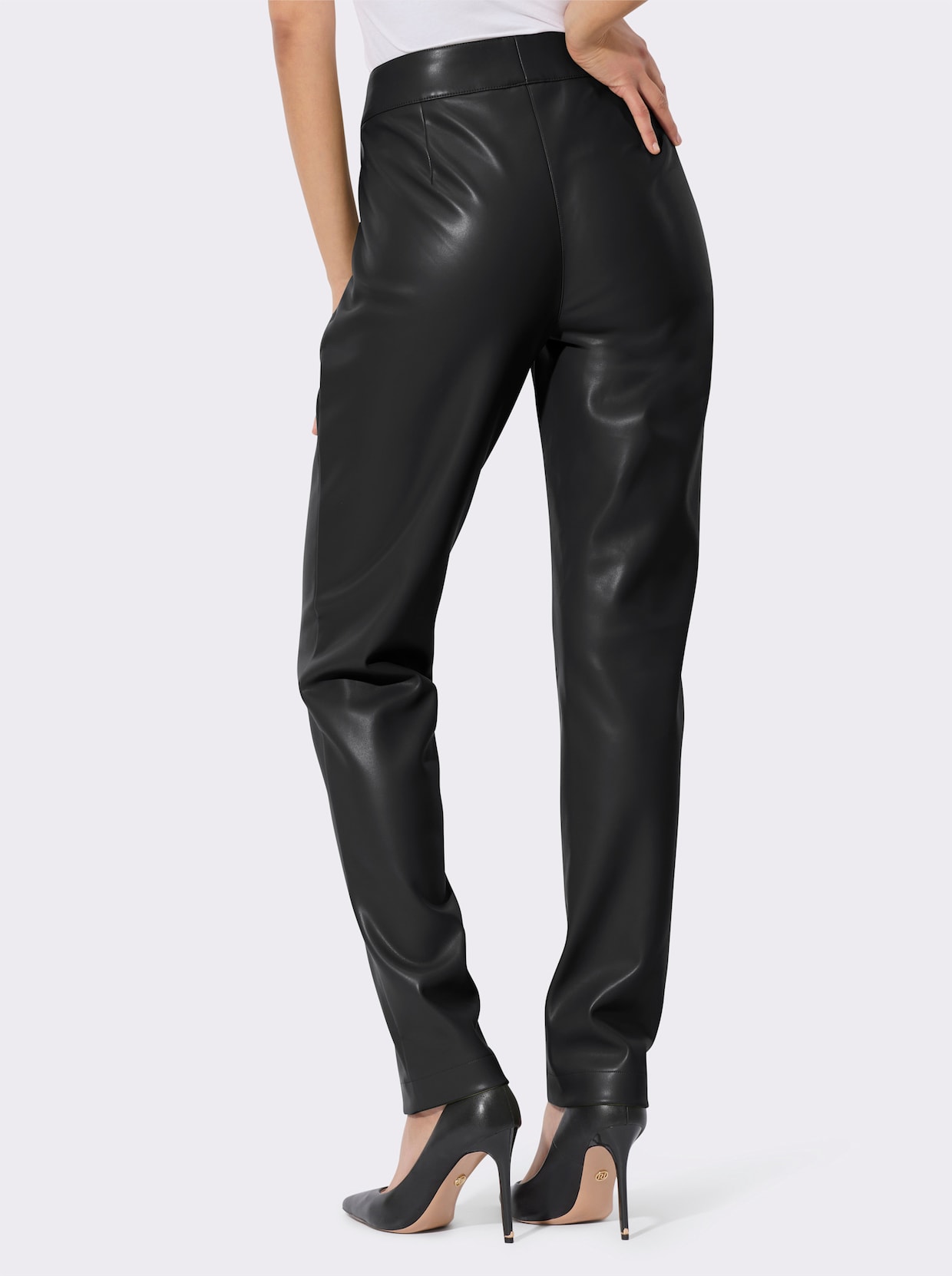 Broek van imitatieleer - zwart