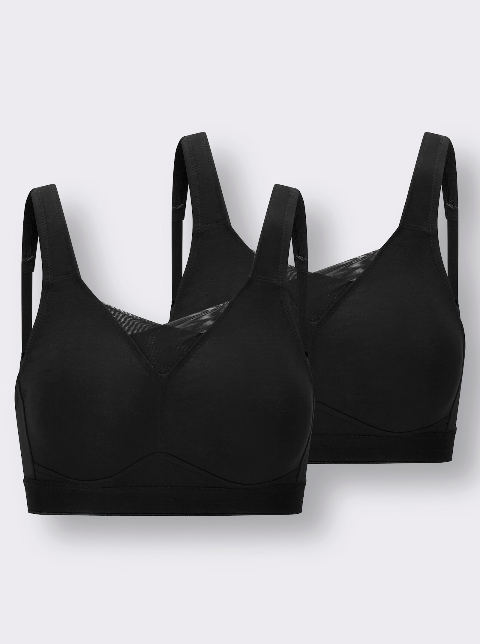 wäschepur Comfortbeha zonder beugel met comfortbandjes - zwart