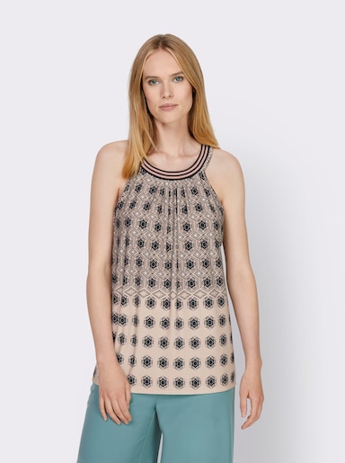 heine Shirttop mit Druckmuster - schwarz-bedruckt