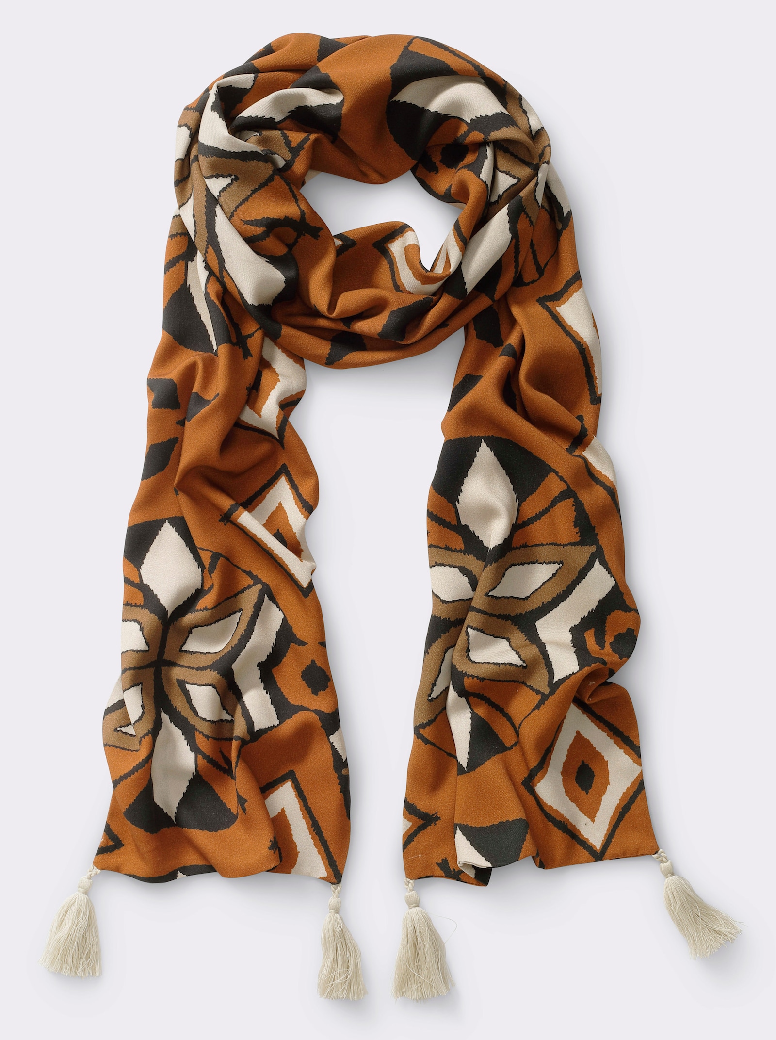 heine Schal - cognac-schwarz