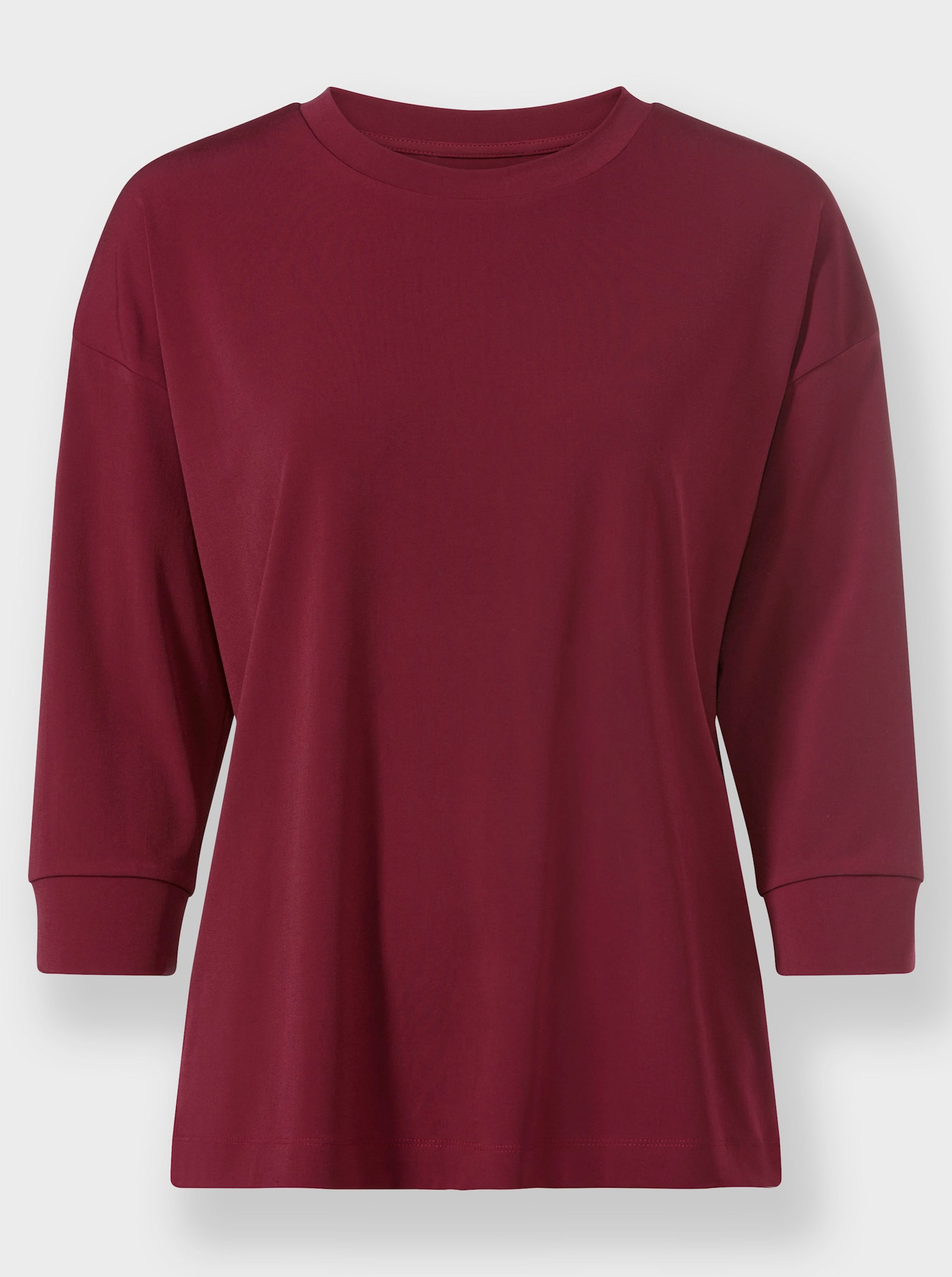 heine Shirt met 3/4-mouwen en matte glans - bordeaux