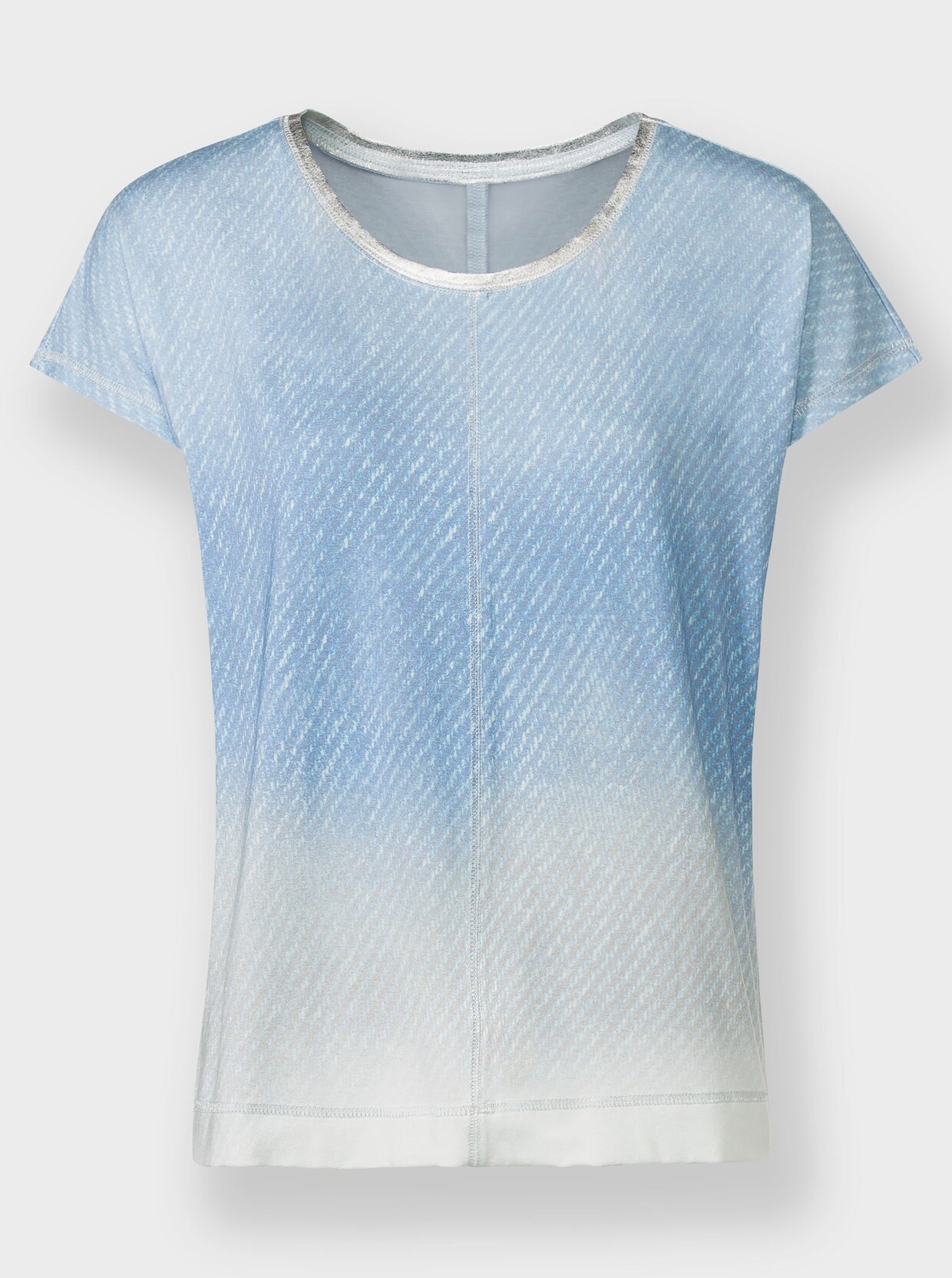 heine Rundhalsshirt - bleu-hellgrau-bedruckt