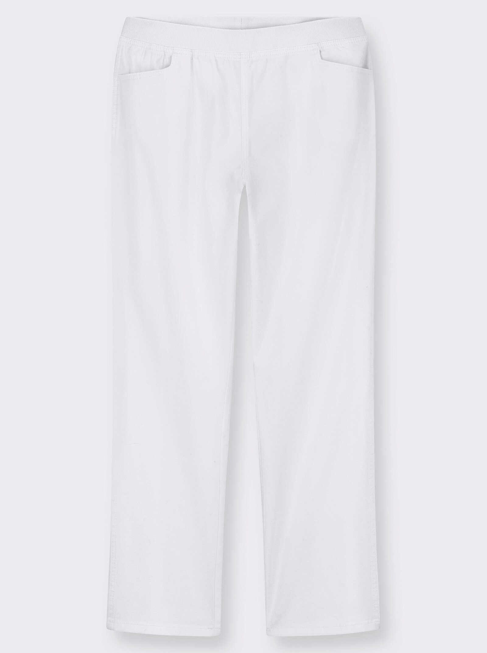 Stretch-Jeans mit Rundum-Dehnbund - weiß